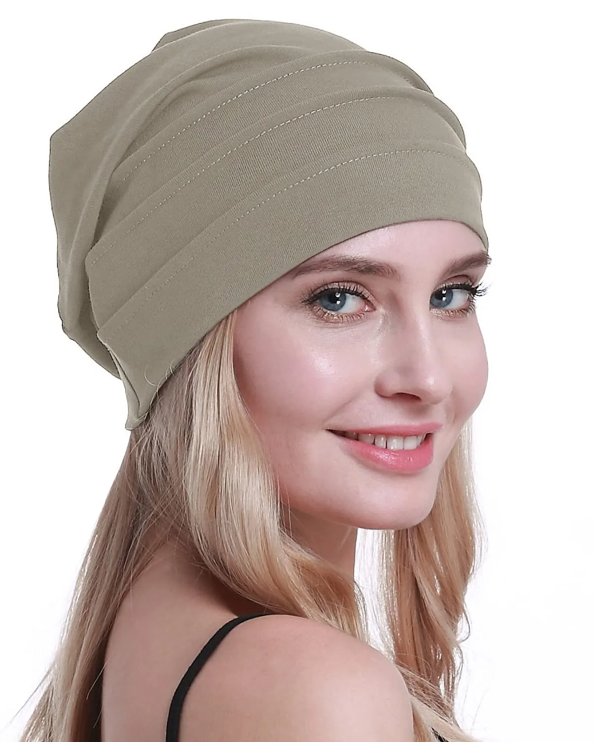 osvyo Copricapo in Cotone Organico per Chemioterapia e Perdita di Capelli, Grigio Caldo, Taglia Unica - immagine 5