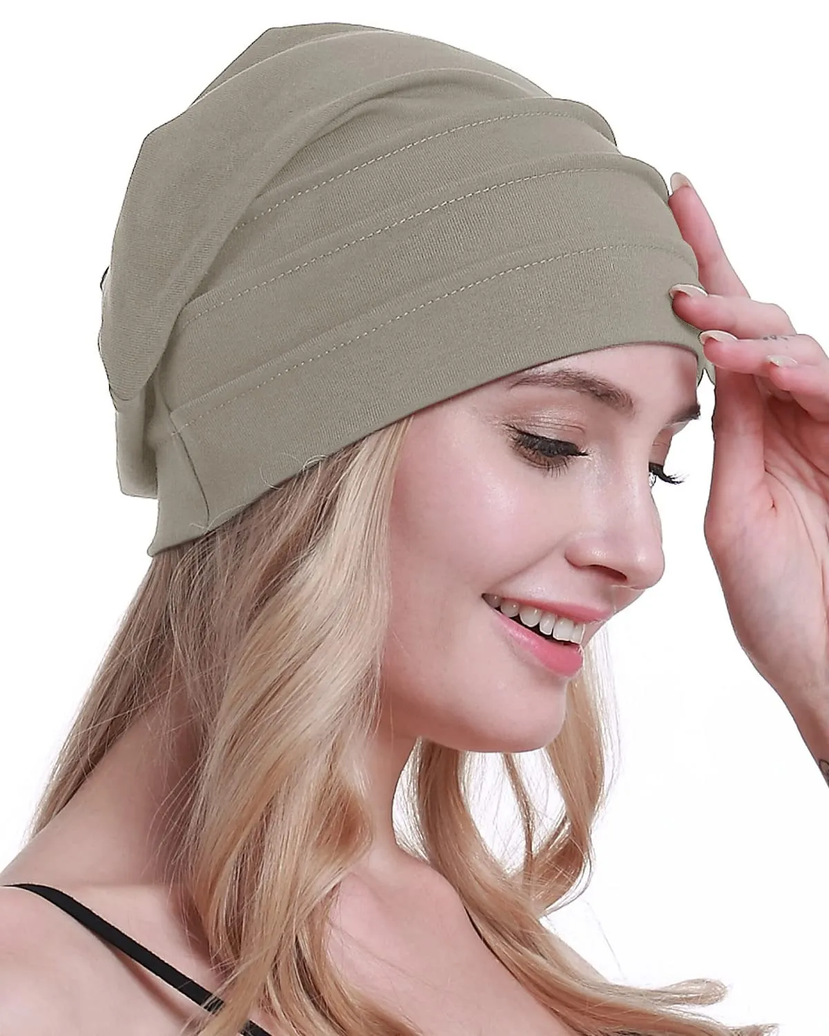 osvyo Copricapo in Cotone Organico per Chemioterapia e Perdita di Capelli, Grigio Caldo, Taglia Unica - immagine 6