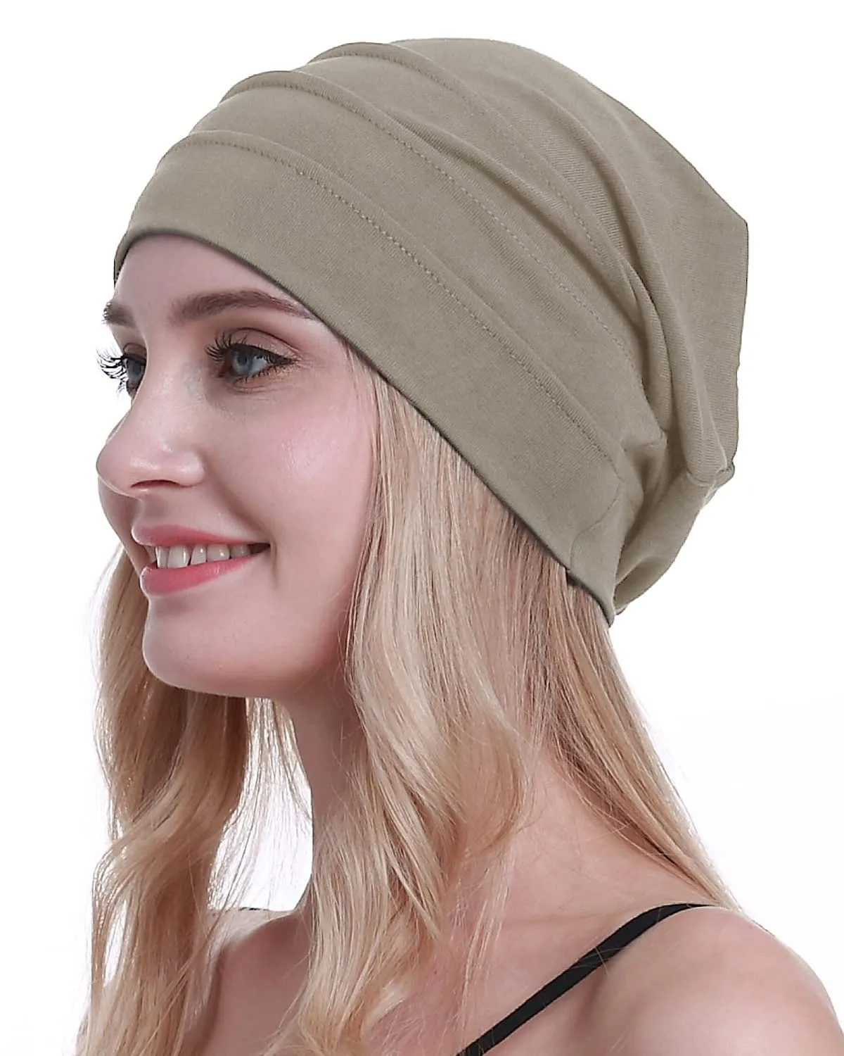 osvyo Copricapo in Cotone Organico per Chemioterapia e Perdita di Capelli, Grigio Caldo, Taglia Unica - immagine 7