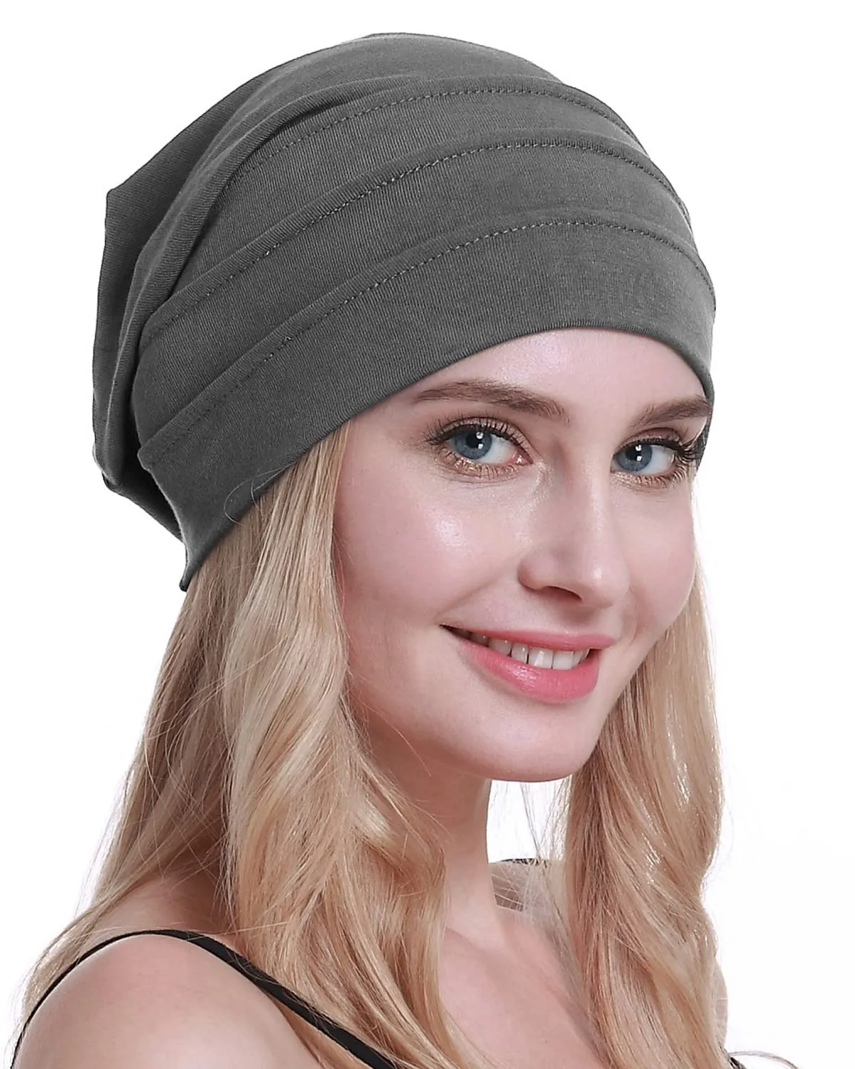 osvyo Cappelli in cotone per chemioterapia, Grigio scuro, Taglia unica - immagine 6
