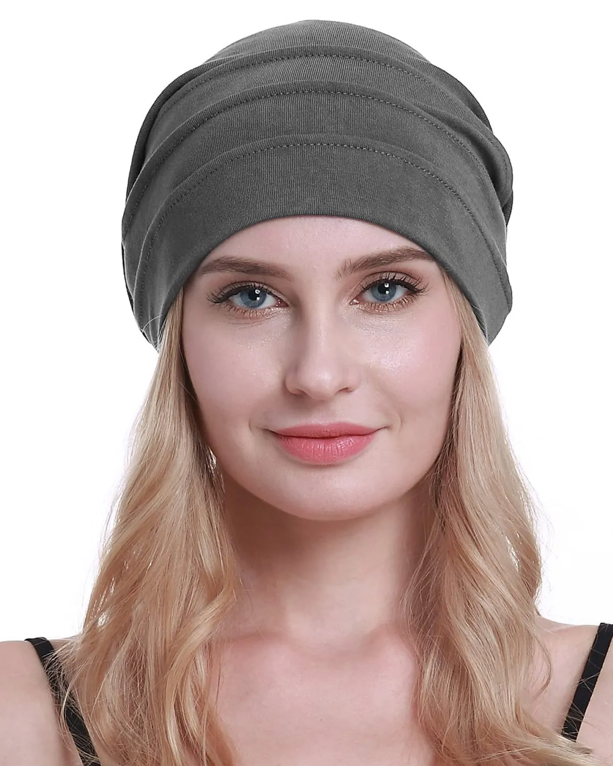 osvyo Cappelli in cotone per chemioterapia, Grigio scuro, Taglia unica - immagine 7