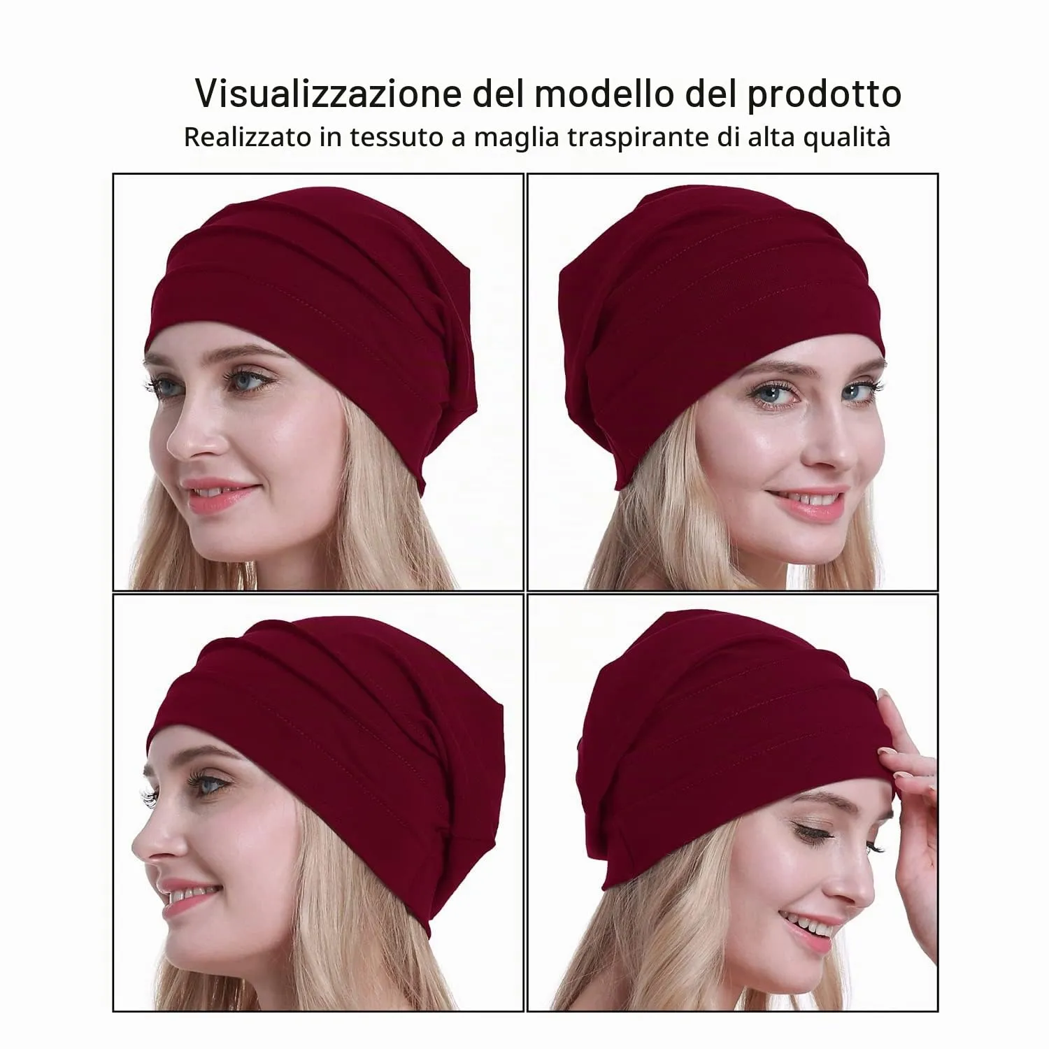 osvyo Cappelli in cotone per chemioterapia e perdita di capelli da donna, Taglia unica - immagine 2