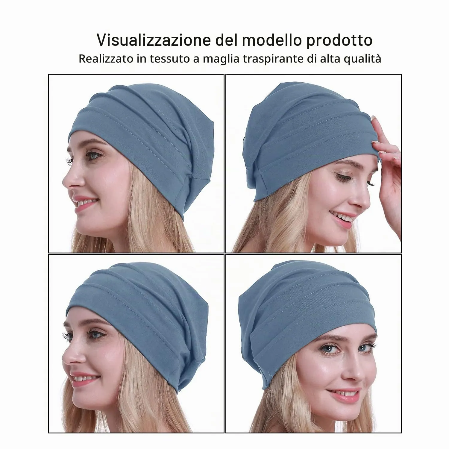 Osvyo Berretto in cotone da donna per chemio e perdita di capelli, Taglia unica - immagine 2