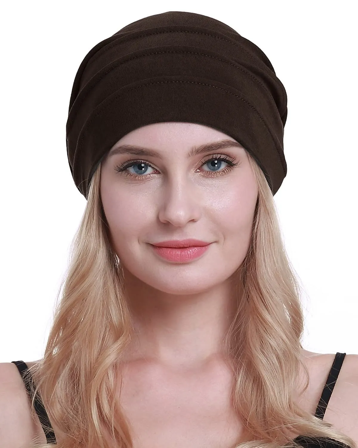 osvyo Cappelli in cotone per chemioterapia e perdita di capelli da donna, marrone, Taglia unica - immagine 6