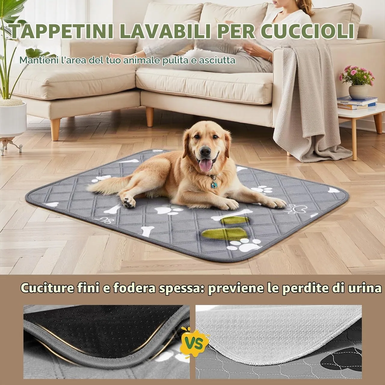Gimars Tappetini Lavabili per Cani, 100×70 cm, 2 Pezzi - immagine 2