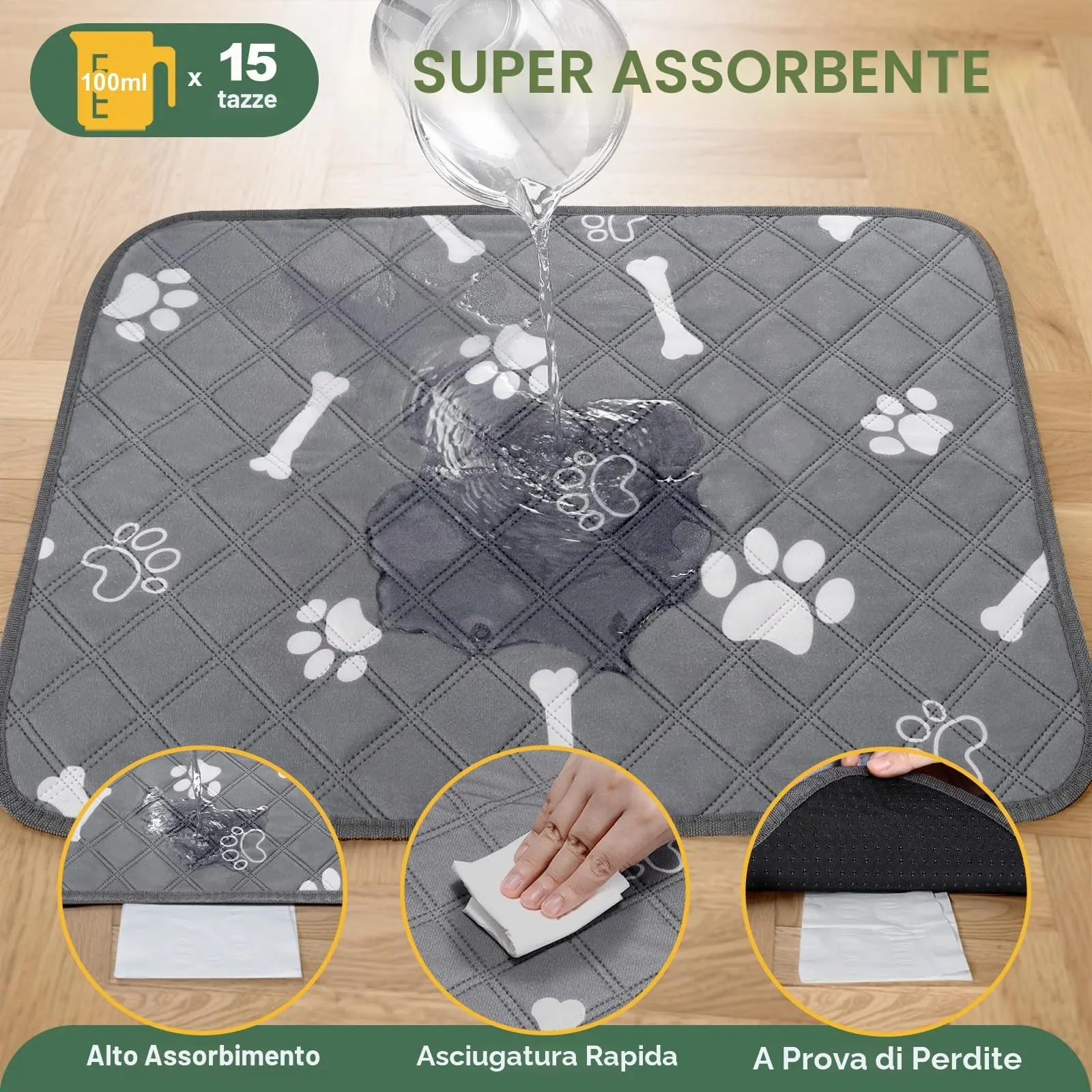 Gimars Tappetini Lavabili per Cani, 100×70 cm, 2 Pezzi - immagine 4