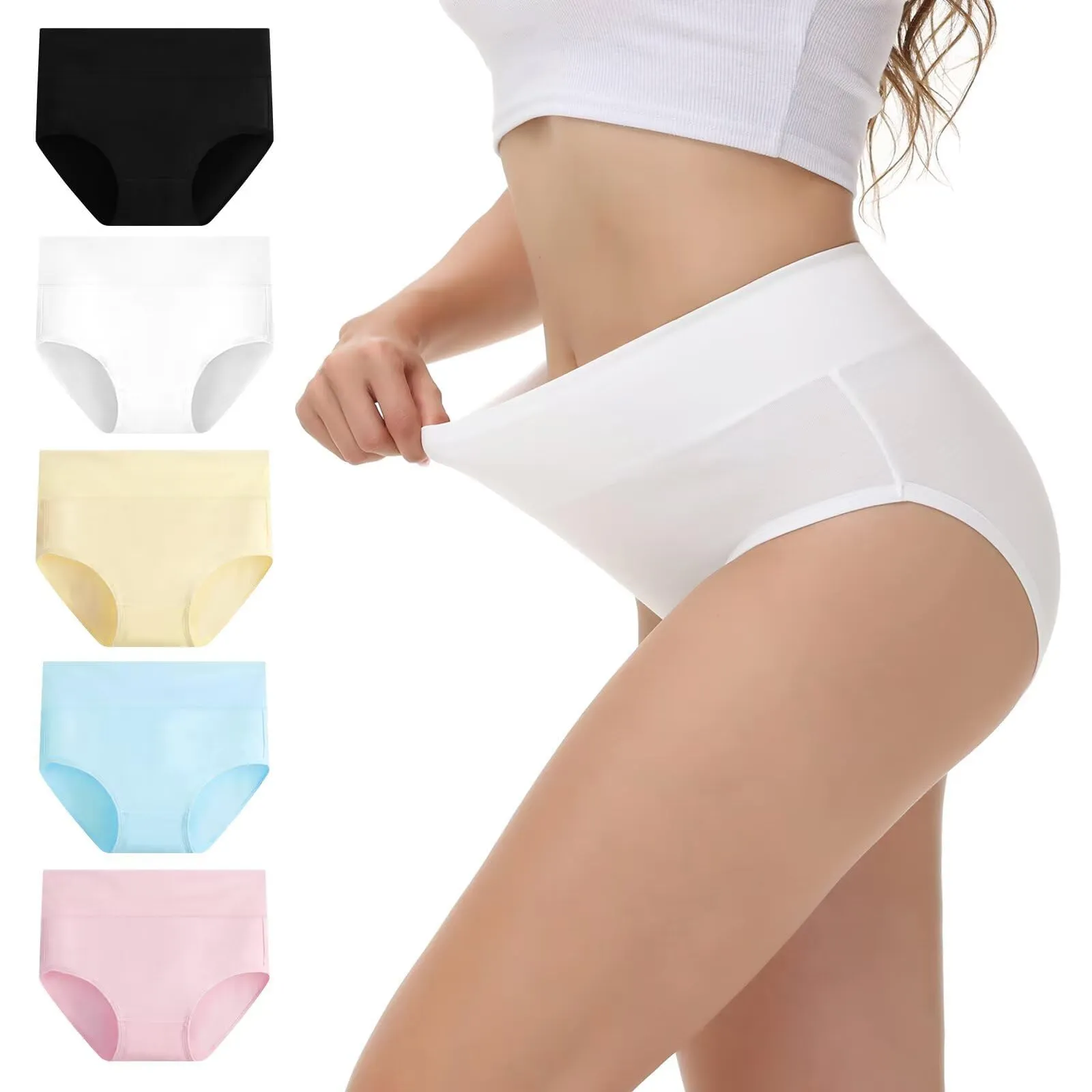 NUOZA Slip Donna Cotone Mutande Post Parto Intimo Pancia Piatta, Pacco da 5, M - immagine 1