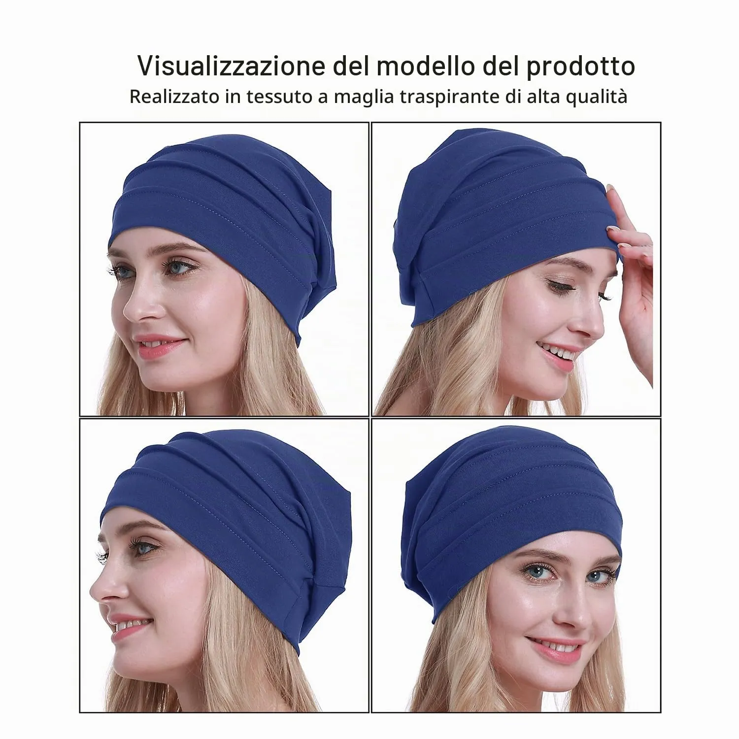 osvyo Copricapo in cotone biologico per chemioterapia e perdita di capelli, Taglia unica - immagine 2