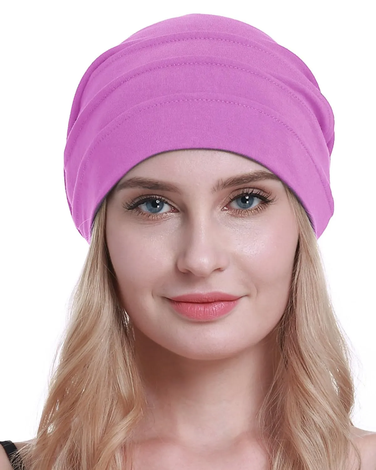 osvyo Copricapo in cotone per chemioterapia, rosa fluo, Taglia unica - immagine 5