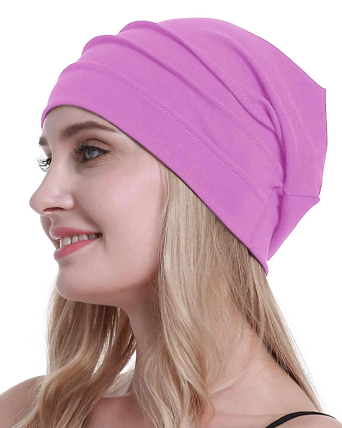 osvyo Copricapo in cotone per chemioterapia, rosa fluo, Taglia unica - immagine 7