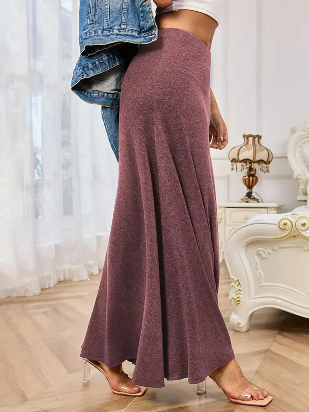 Adigaber Gonna Lunga da Donna Elasticizzata Vita Alta Maxi Yoga - immagine 2