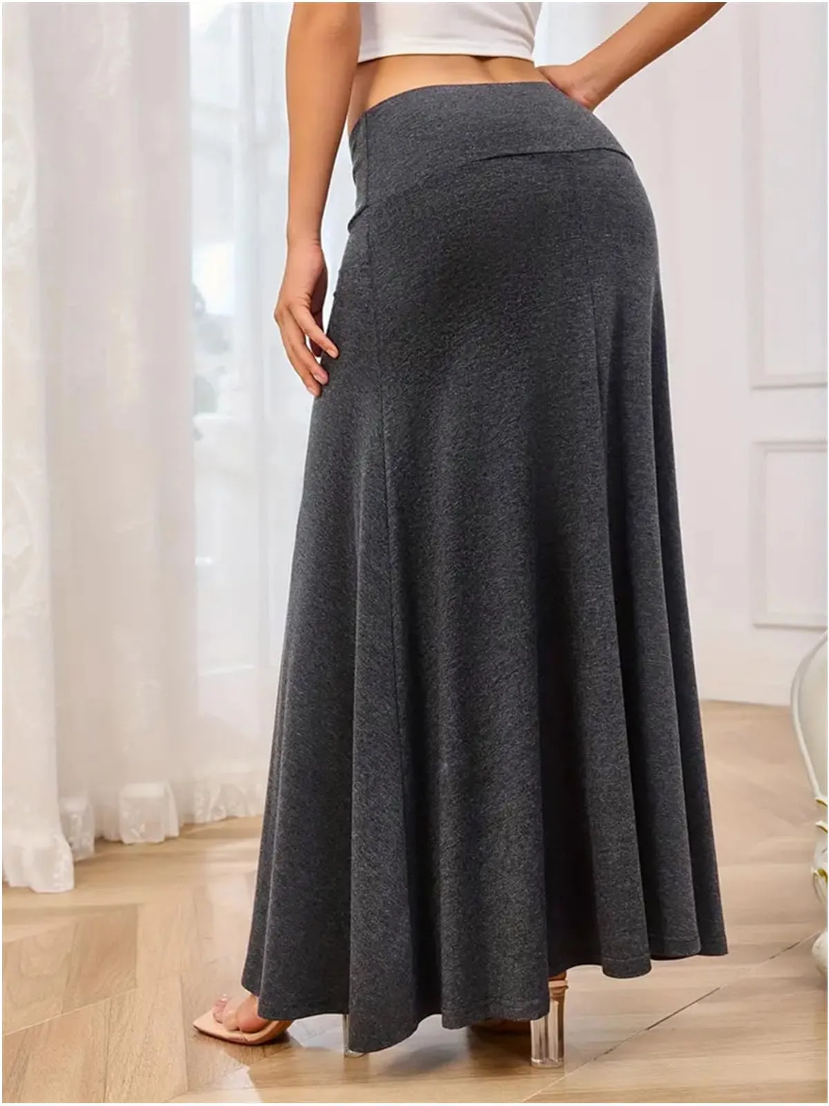 Adigaber Gonna Lunga da Donna Elasticizzata Vita Alta Maxi Yoga - immagine 3