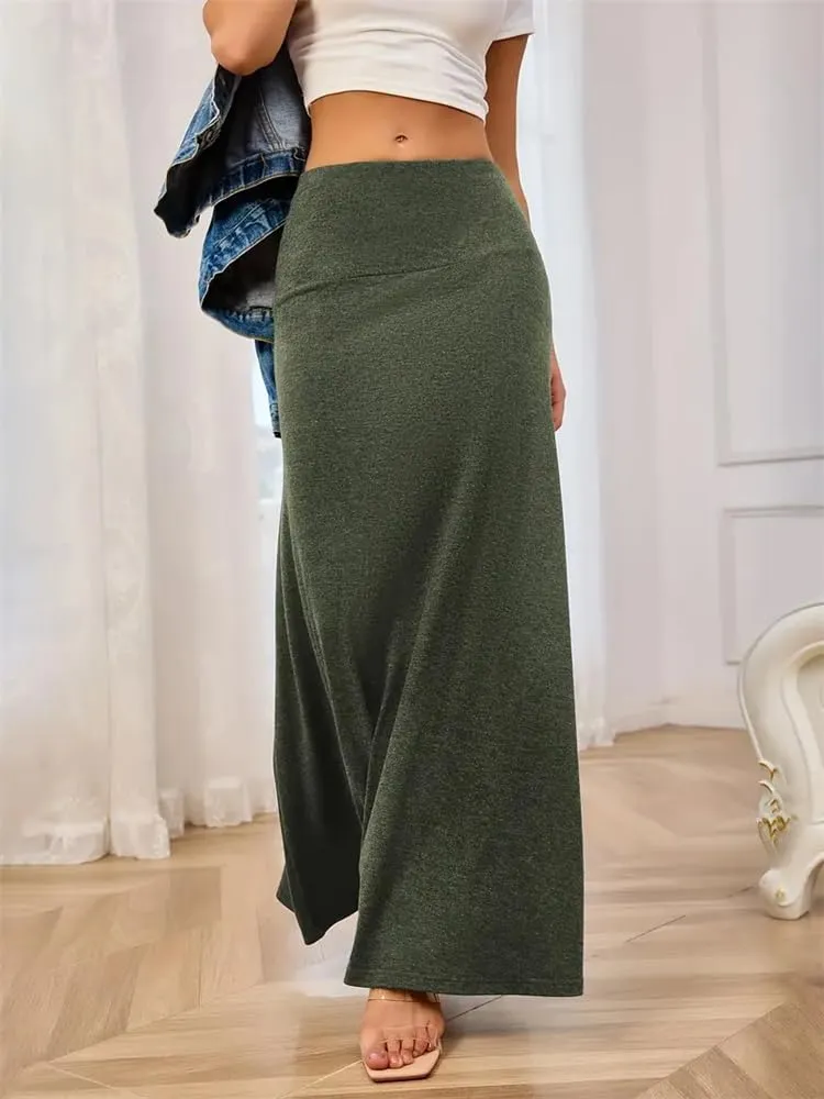 Adigaber Gonna Lunga da Donna Elasticizzata Vita Alta Maxi Yoga - immagine 4