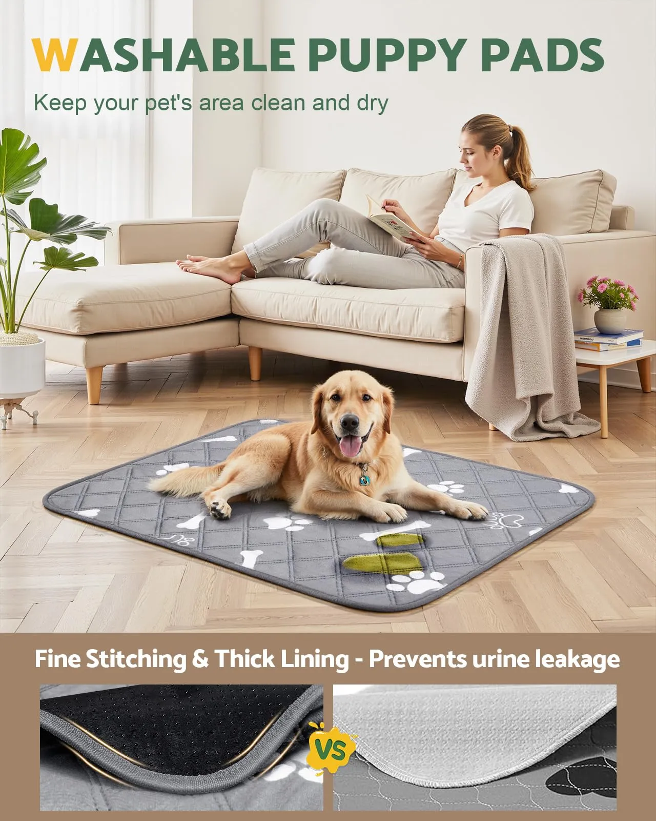 Gimars Tappetini Lavabili per Cani, 120×90 cm, 2 Pezzi - immagine 2