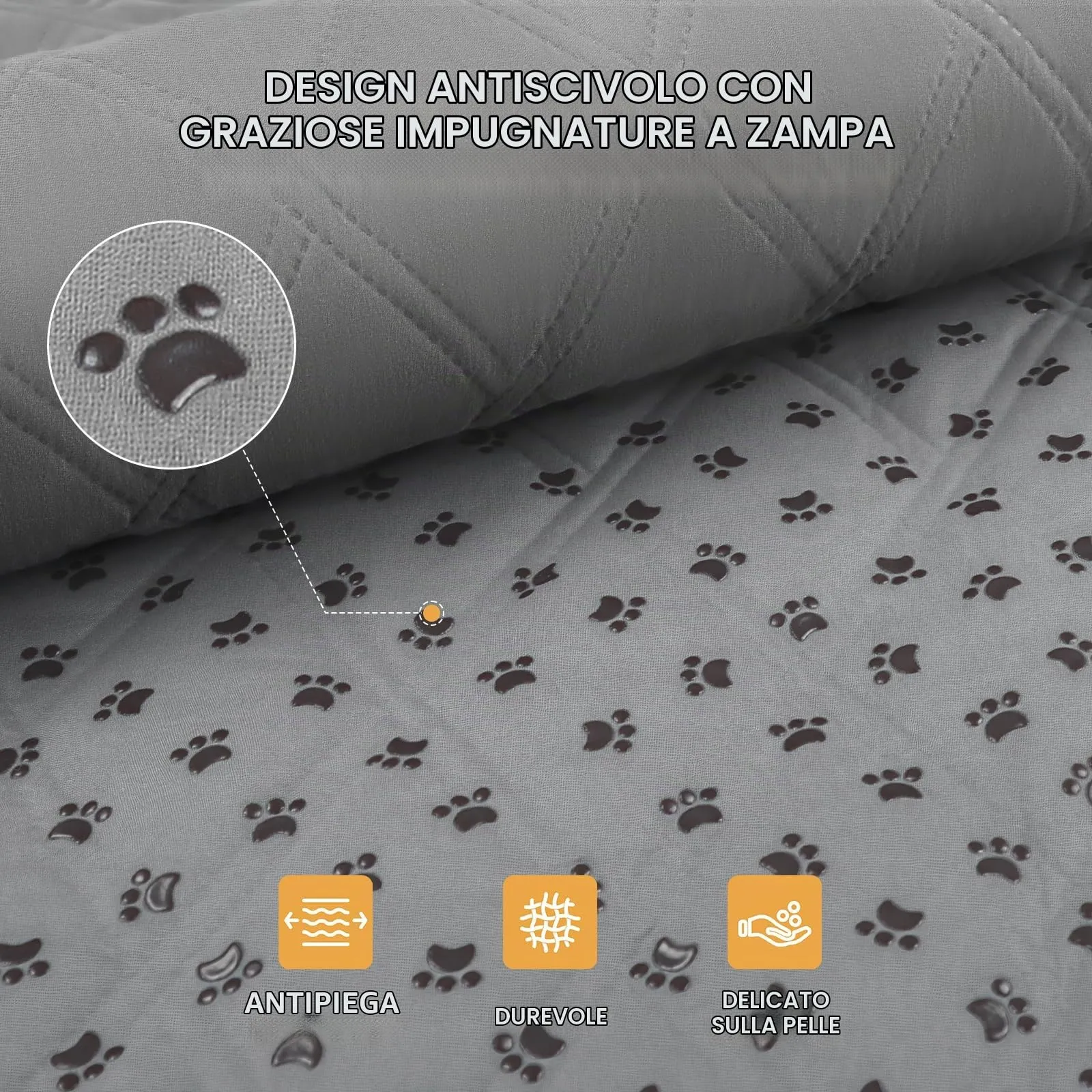 luciphia Copridivano Impermeabile per Cani e Gatti, Grigio Chiaro, 132 x 208 cm - immagine 2