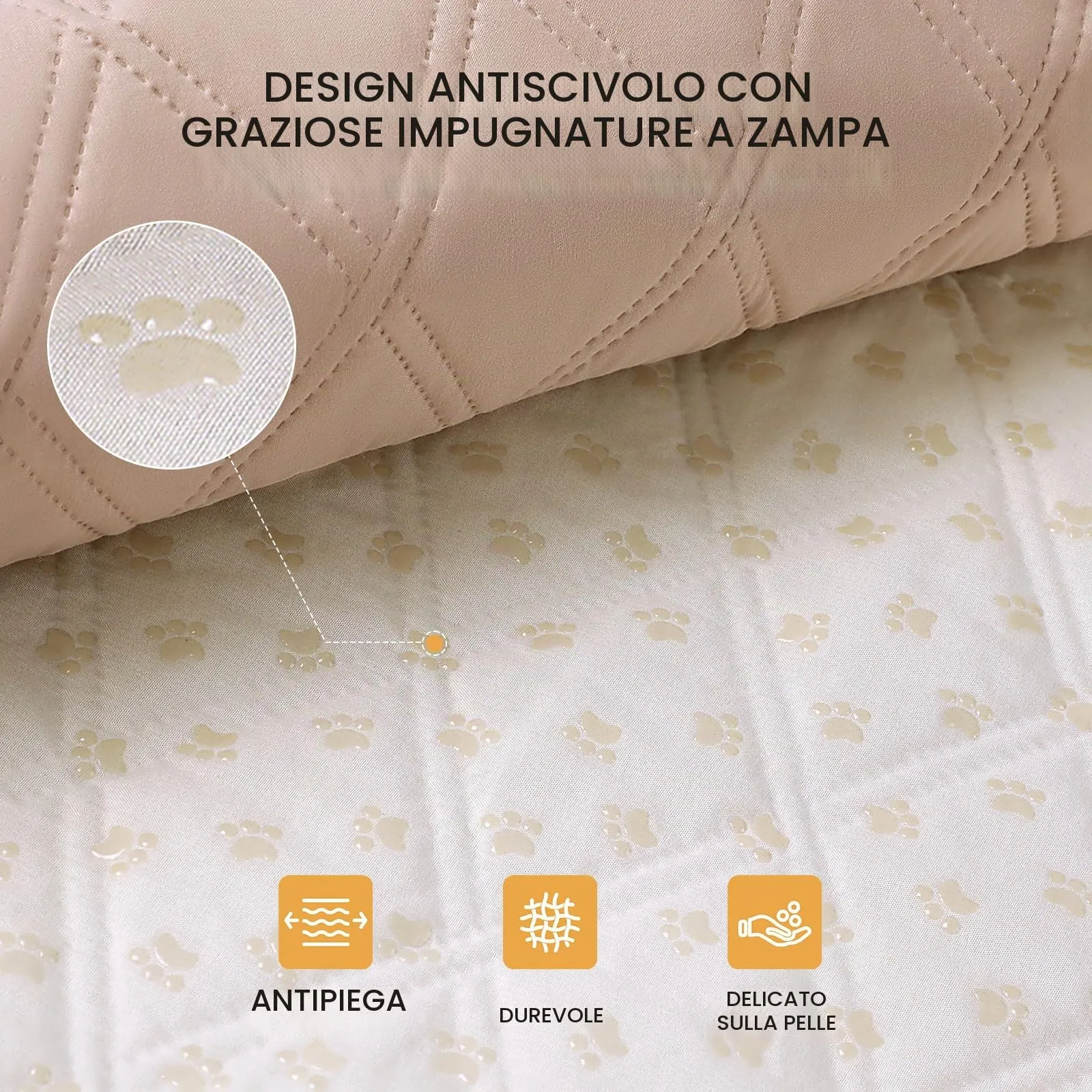 luciphia Copridivano Impermeabile per Cani e Gatti, Tappetino Protezione Mobili Antiscivolo, Beige Kaki, 101 x 127 cm - immagine 2