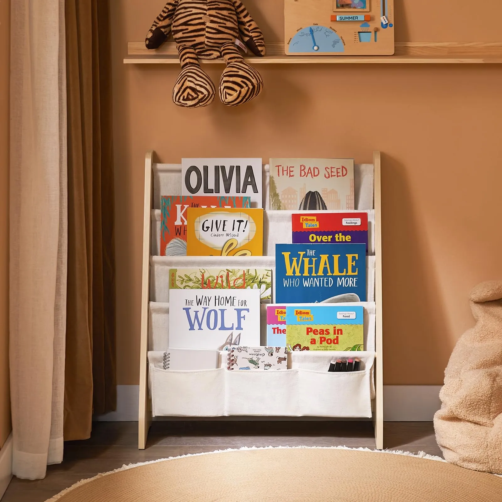 SoBuy Libreria Montessoriana per Bambini con 4 Scomparti, 63x28x76 cm - immagine 2