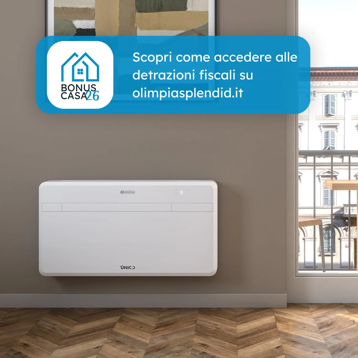 Olimpia Splendid Unico Next 12 HP EVAN Climatizzatore a Pompa di Calore Senza Unità Esterna 3,1 kW Classe A Wifi Integrato - immagine 3