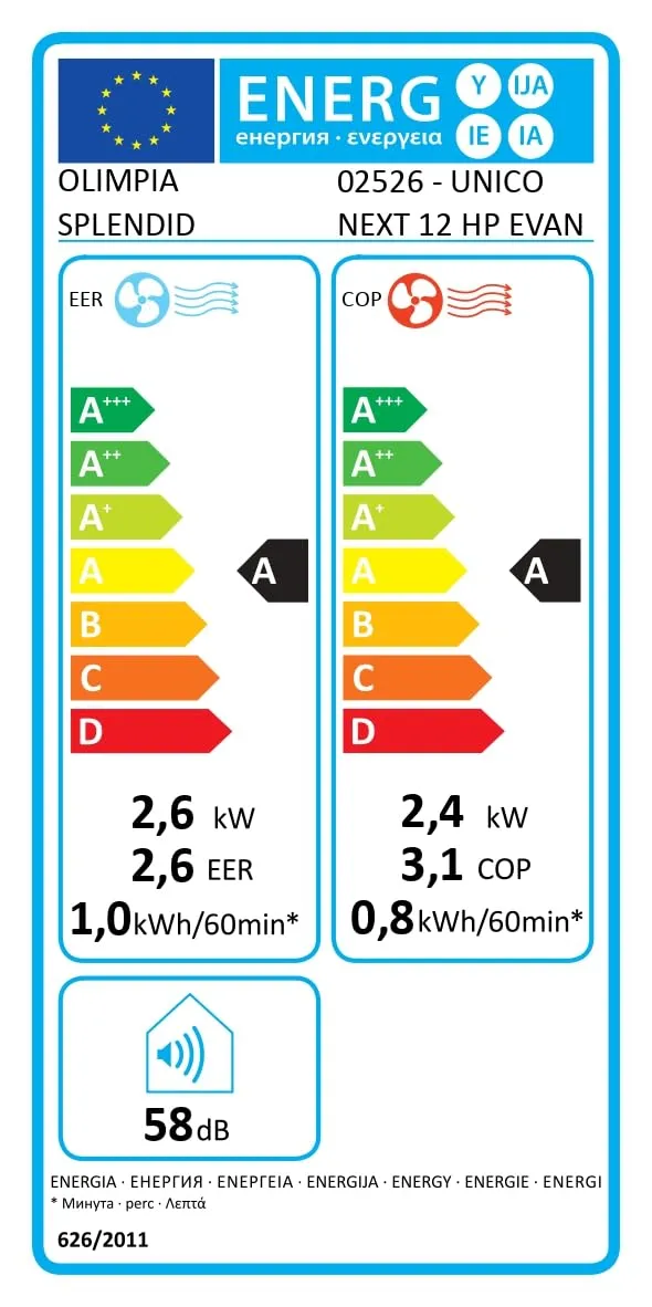 Olimpia Splendid Unico Next 12 HP EVAN Climatizzatore a Pompa di Calore Senza Unità Esterna 3,1 kW Classe A Wifi Integrato - immagine 12