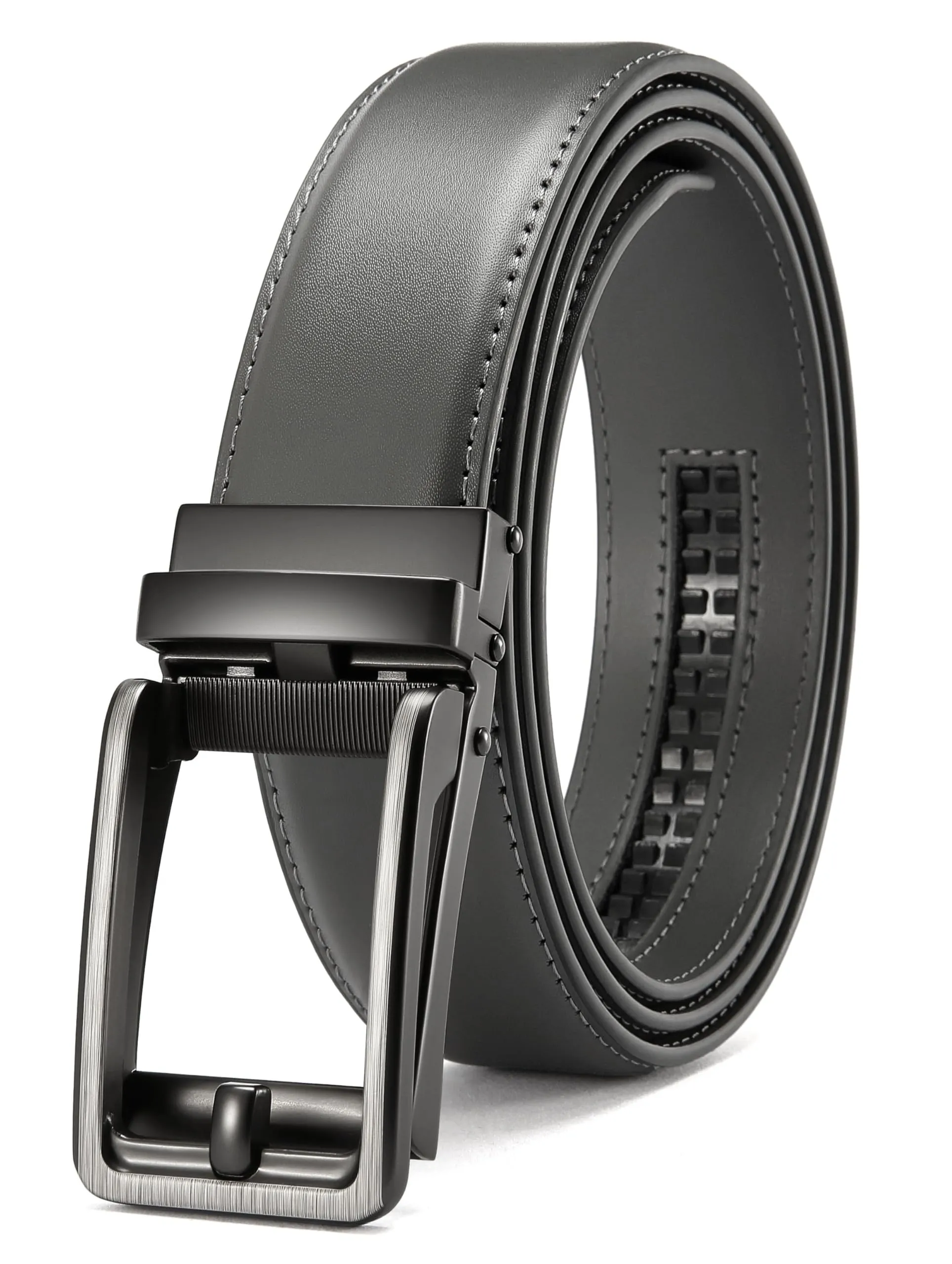 CHAOREN Cintura Uomo con Fibbia a Cricchetto Automatica 35mm, Grigio Antracite - immagine 1