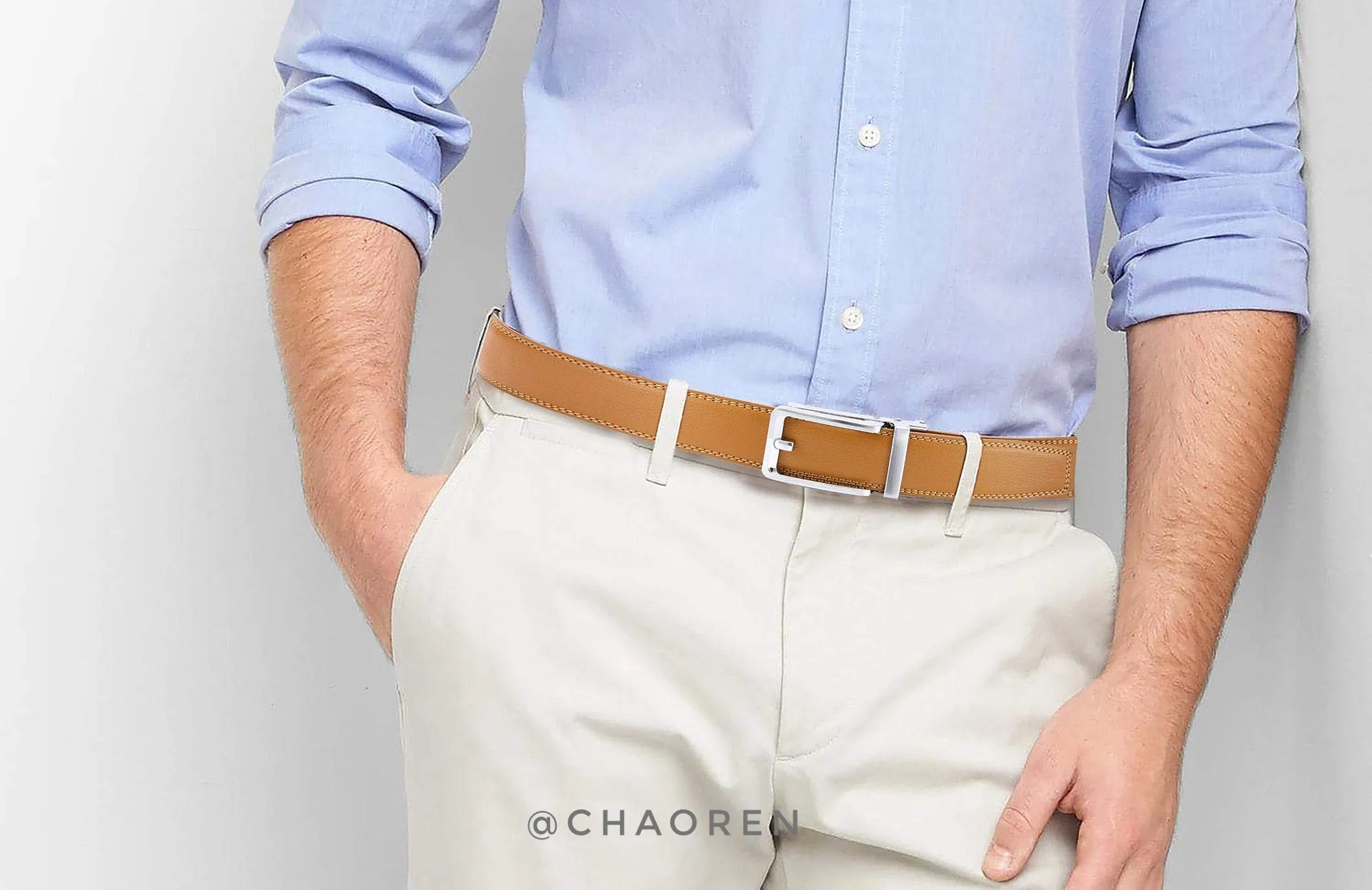 CHAOREN Cintura Uomo con Fibbia a Cricchetto Automatica 35mm - immagine 2