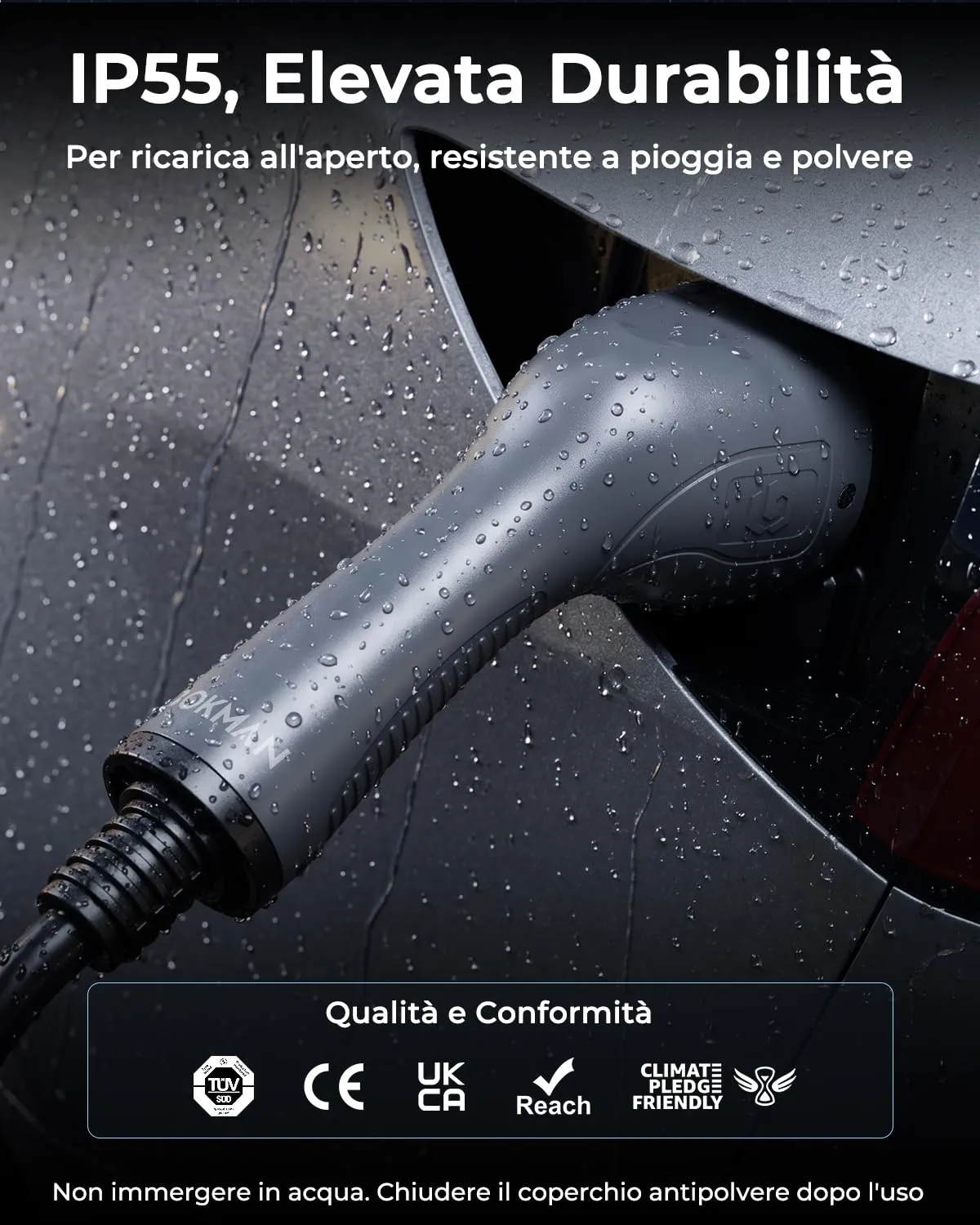 Bokman Cavo di Ricarica Auto Elettrica Tipo 2, 7,2kW, 8M - immagine 5