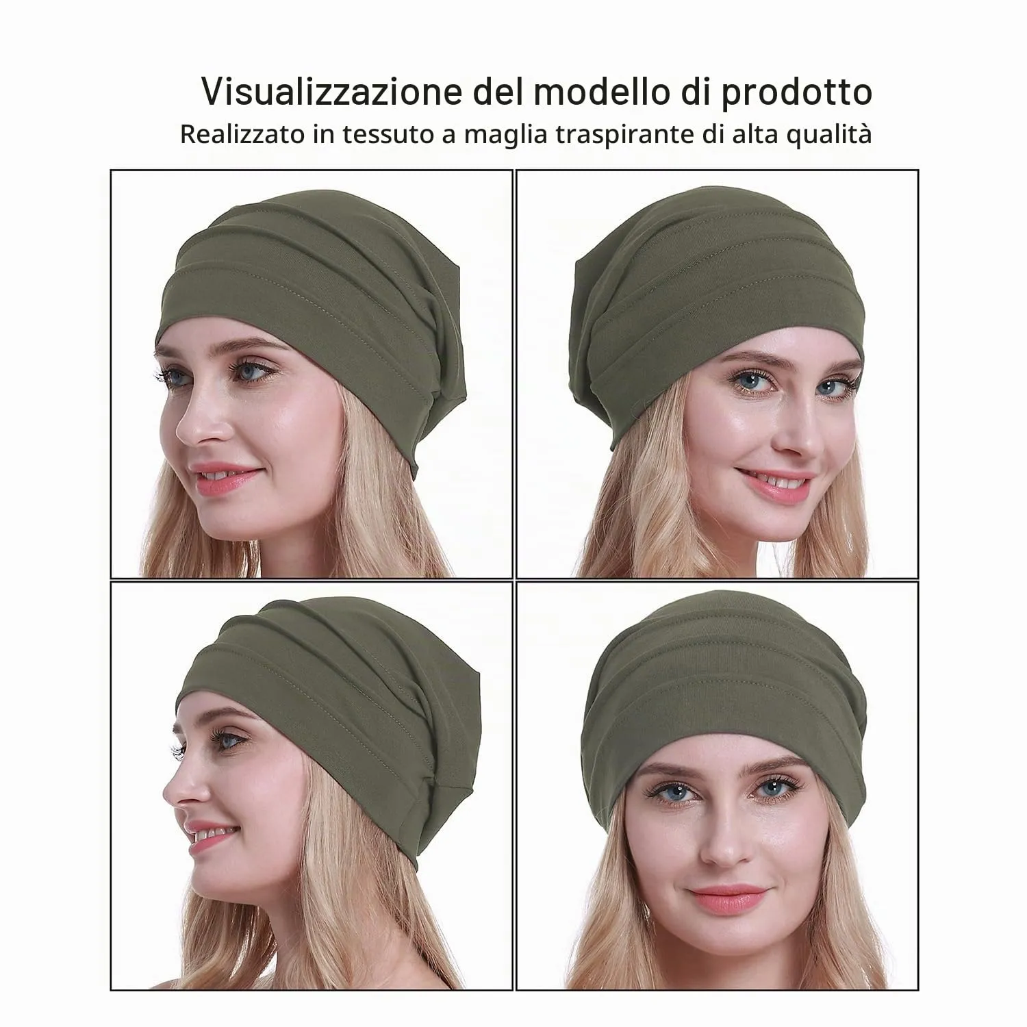 osvyo Copricapo in cotone per chemioterapia, Taglia unica - immagine 2