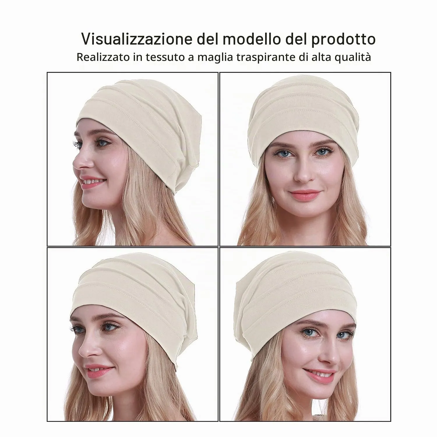 osvyo Copricapo in cotone biologico per chemioterapia e perdita di capelli, Taglia unica - immagine 2