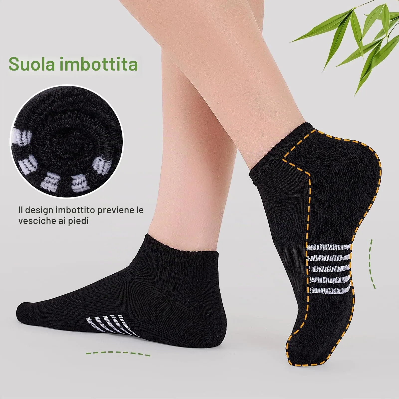 Effeet Calzini Corti Donna in Bambù, Traspiranti e Anti Sudore, 6/12 Paia - immagine 4