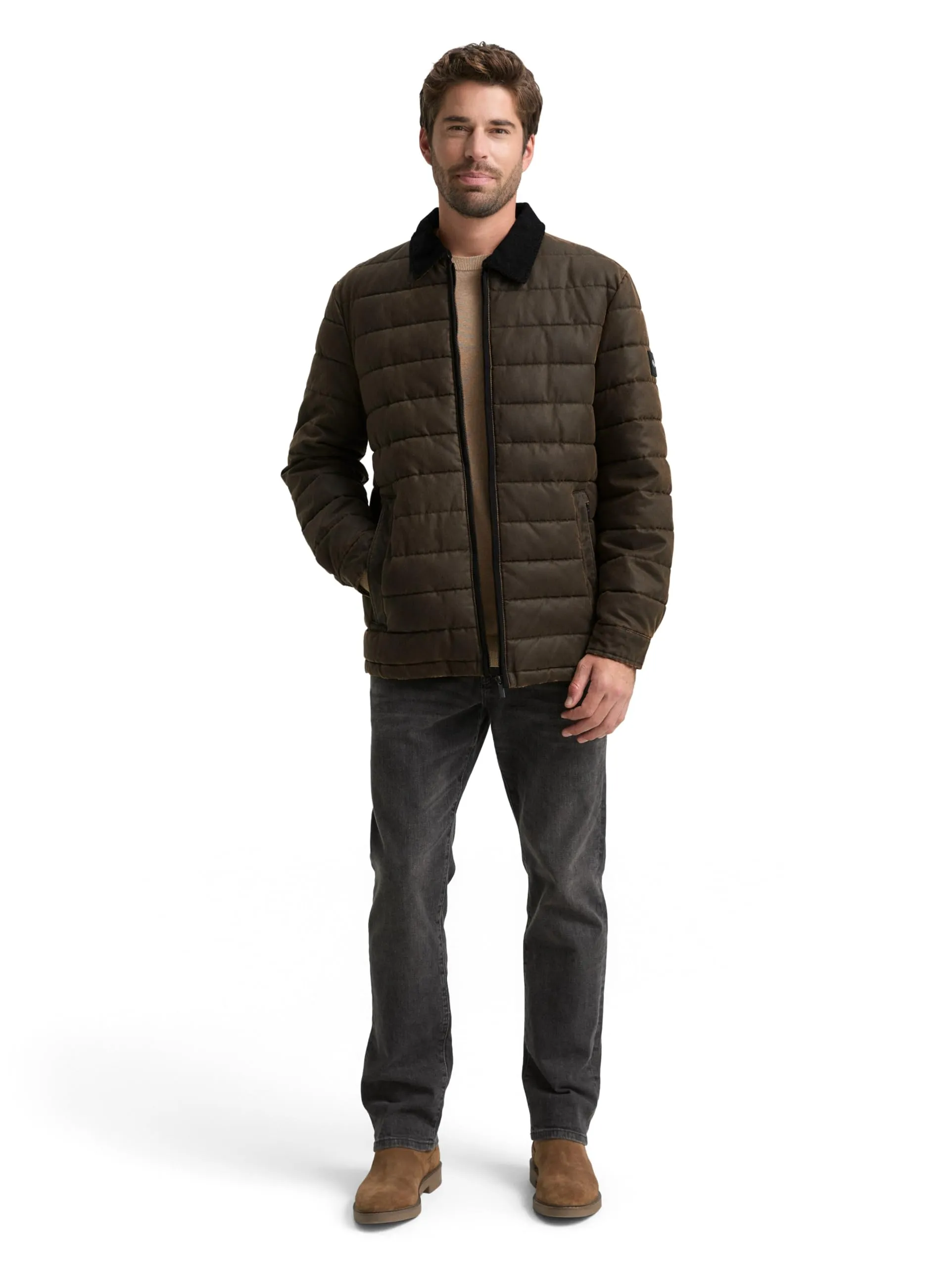 Tom Tailor Giacca da Uomo 1048277 - Dark Brown Melange, S - immagine 2