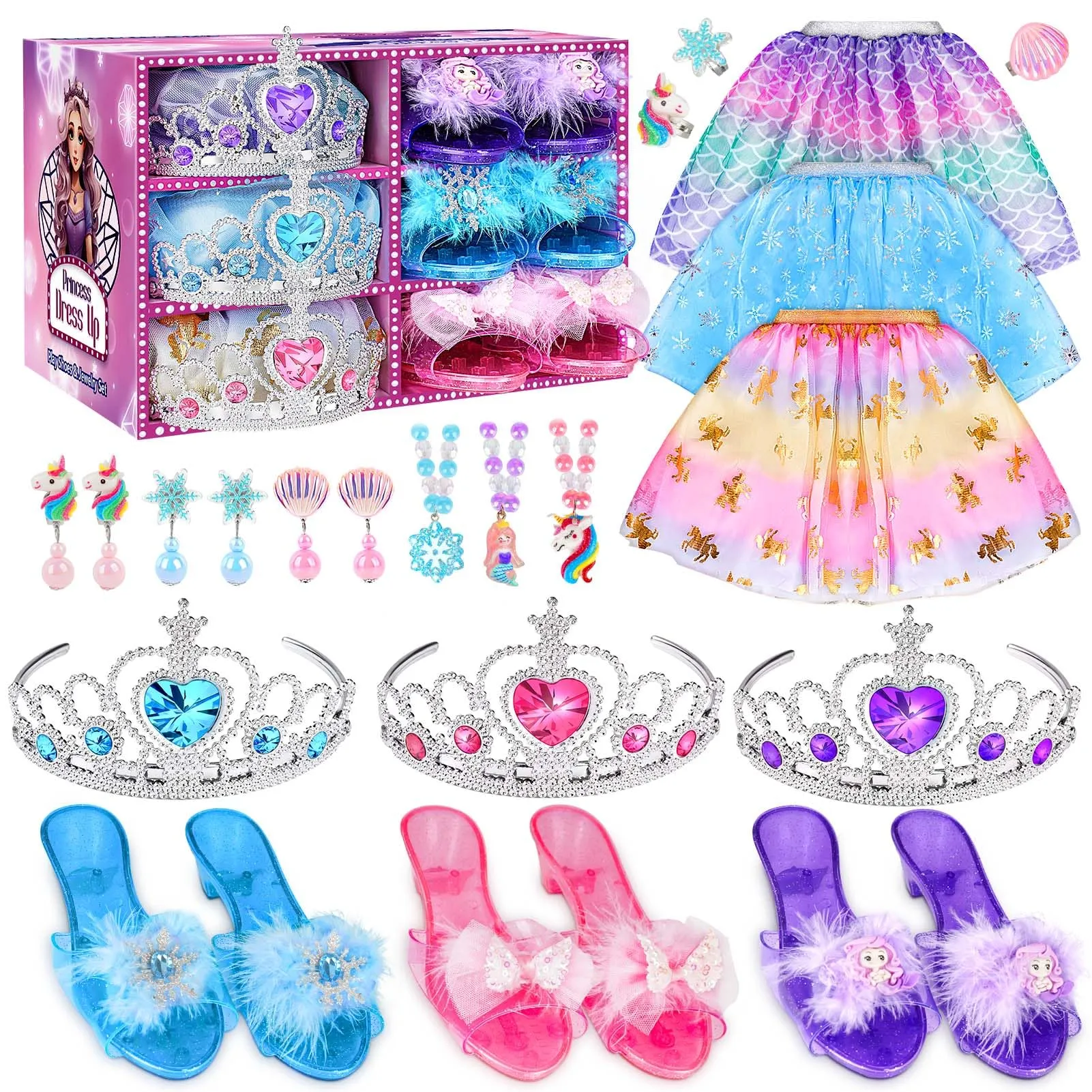 Dreamon Costume da Principessa per Bambina con Scarpe e Accessori, Età 3-6 Anni - immagine 1