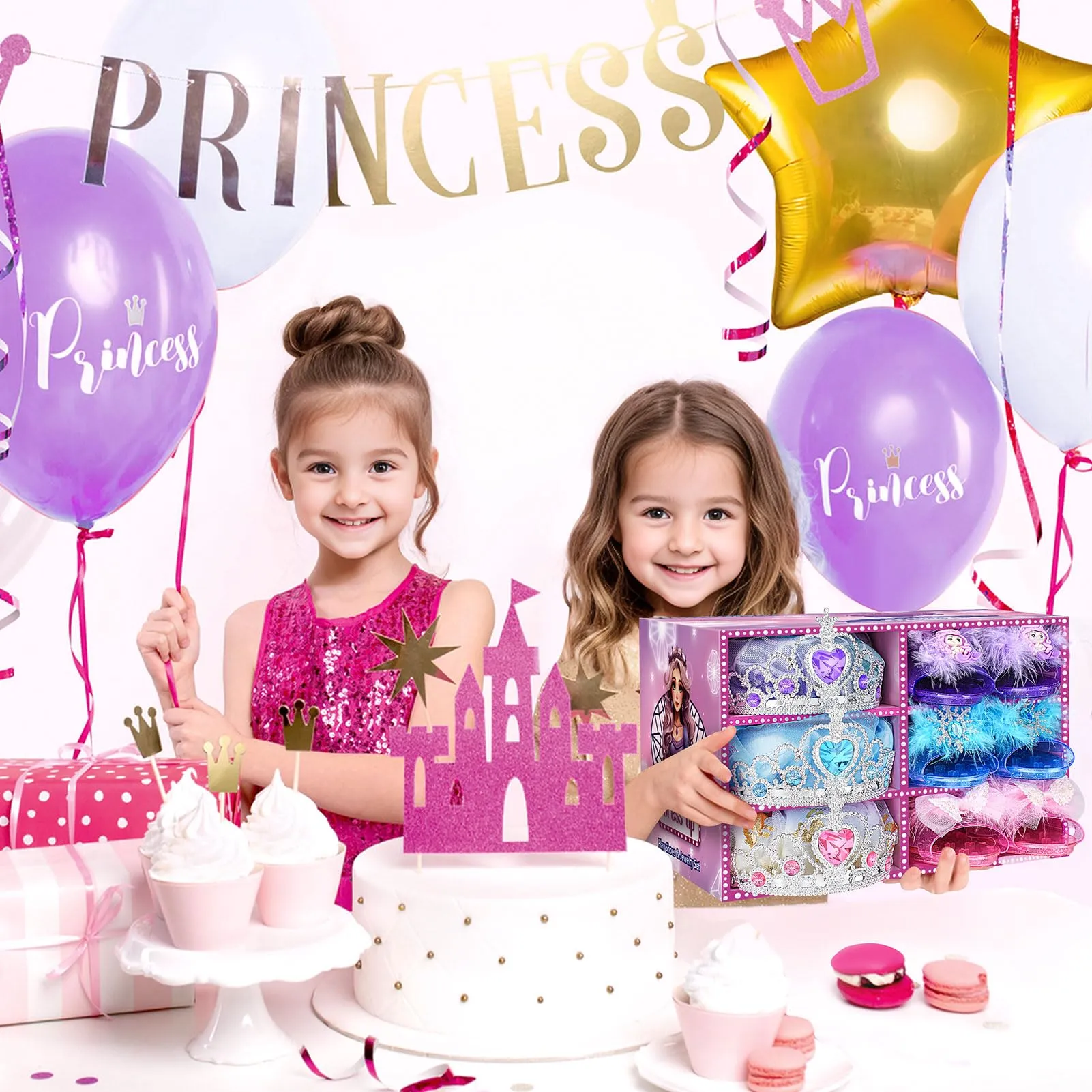 Dreamon Costume da Principessa per Bambina con Scarpe e Accessori, Età 3-6 Anni - immagine 7