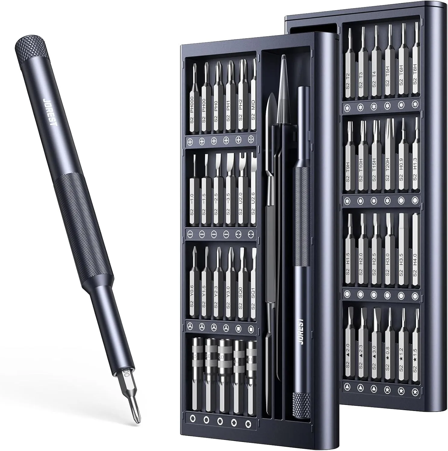 Jorest 50 in 1 Precision Screwdriver Set, Magnetic Repair Kit with Torx Bits for Macbook, iPhone, Laptop, Switch, Glasses, Watch, PS4, PS5, Xbox, Toys - immagine 1