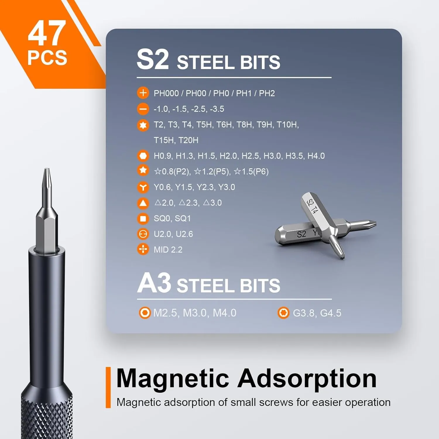 Jorest 50 in 1 Precision Screwdriver Set, Magnetic Repair Kit with Torx Bits for Macbook, iPhone, Laptop, Switch, Glasses, Watch, PS4, PS5, Xbox, Toys - immagine 3