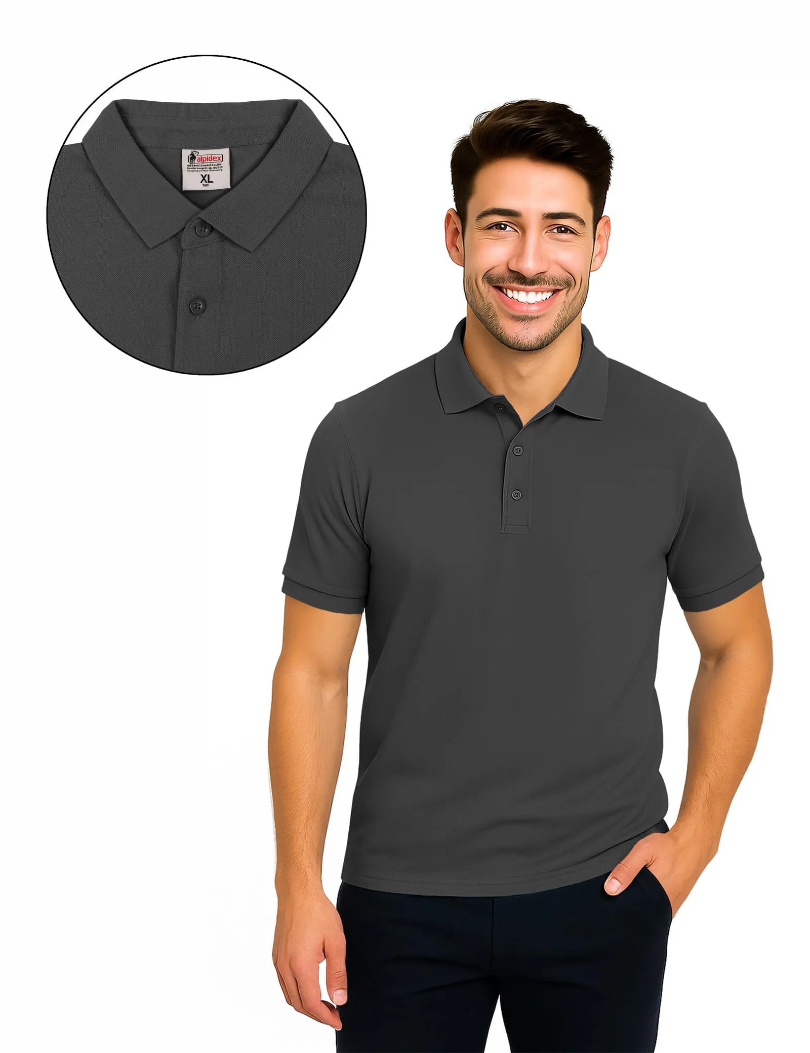 ALPIDEX Maglietta Polo Uomo 4XL Manica Corta Cotone Dawn - immagine 3