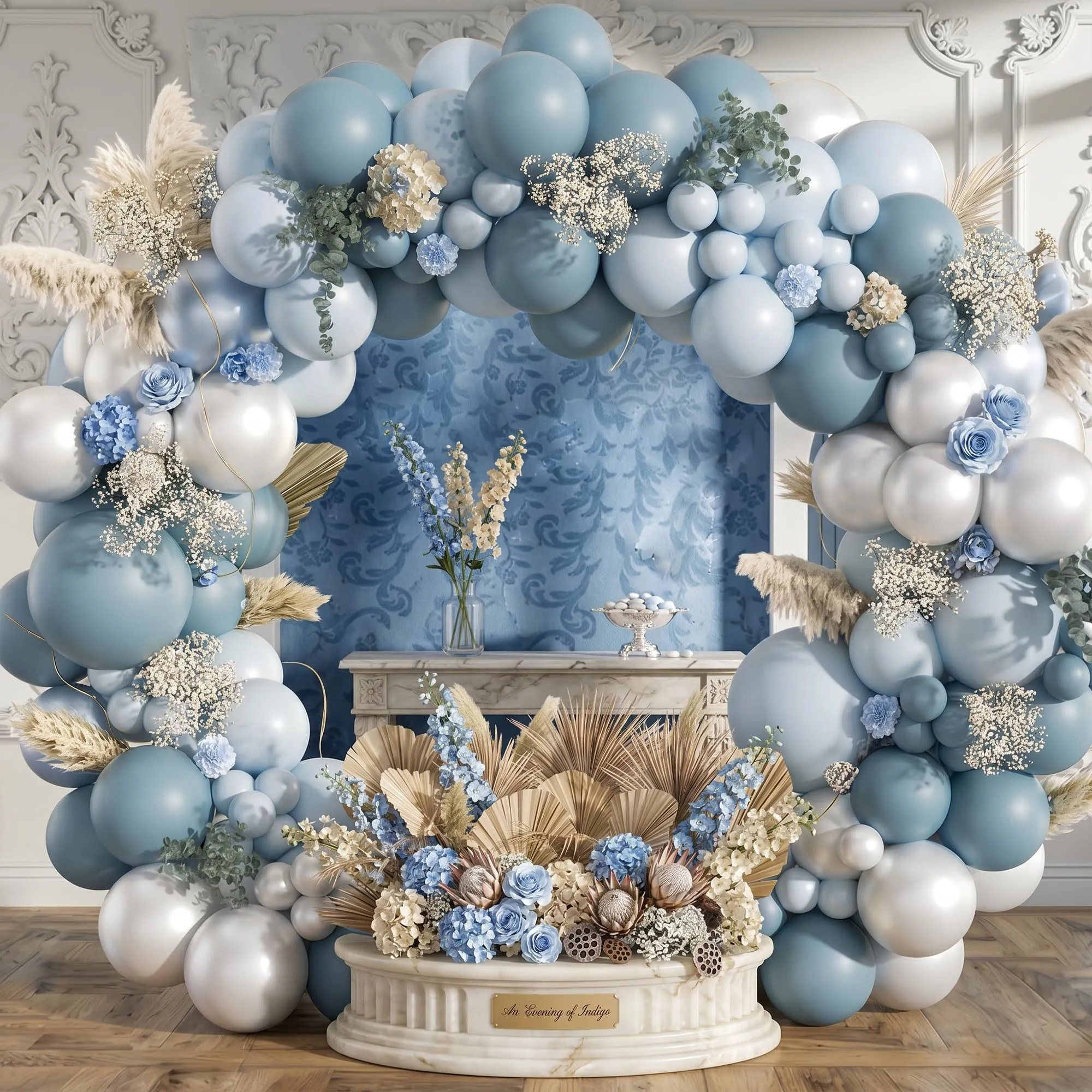 Frigg Kit Arco di Palloncini Blu e Argento, 133 Pezzi per Compleanno, Baby Shower e Matrimonio - immagine 4
