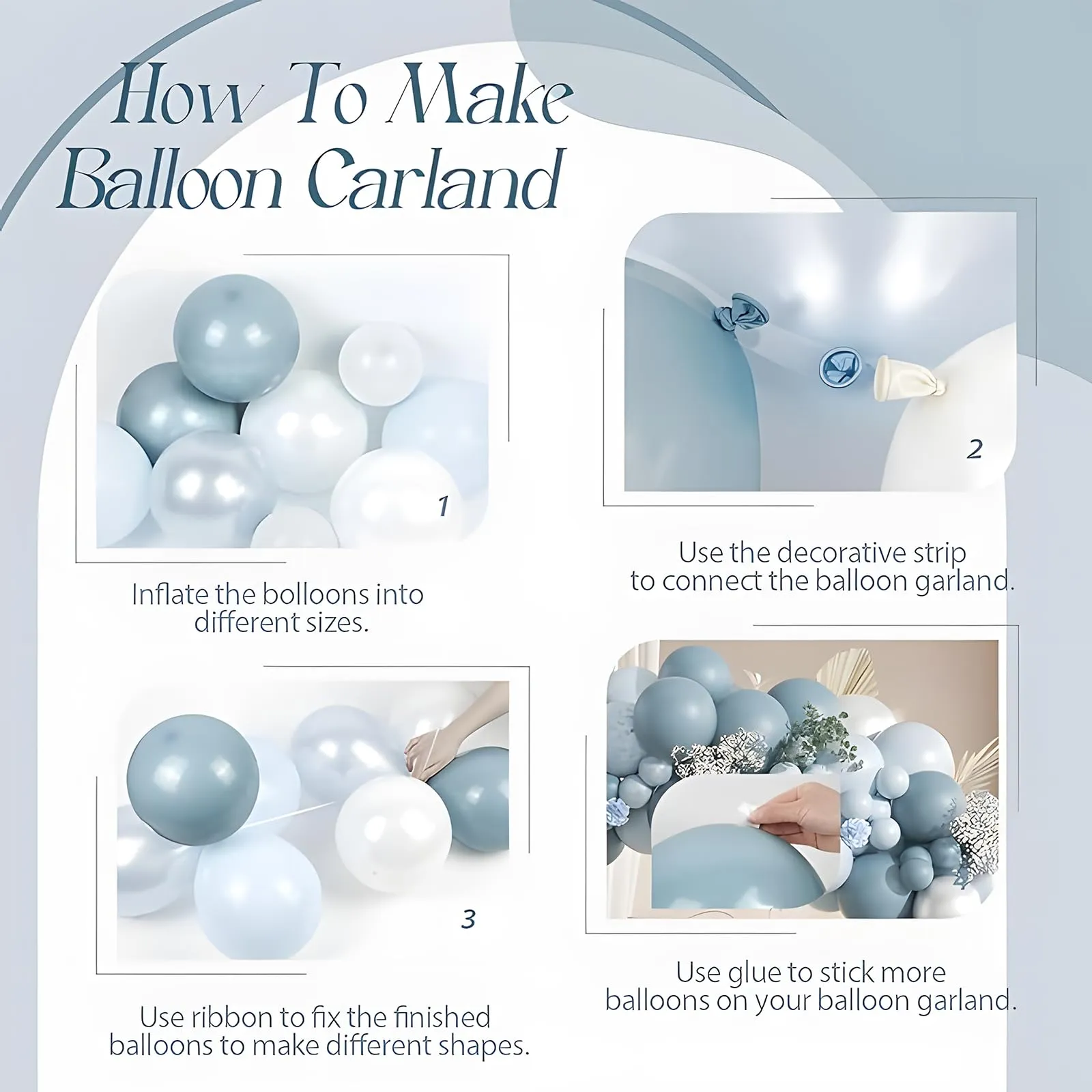Frigg Kit Arco di Palloncini Blu e Argento, 133 Pezzi per Compleanno, Baby Shower e Matrimonio - immagine 8