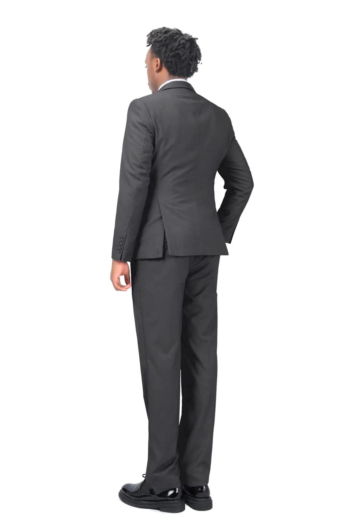 YOUTHUP Abito Uomo 3 Pezzi Slim Fit Blazer Panciotto Pantaloni Grigio Scuro 3XL - immagine 8