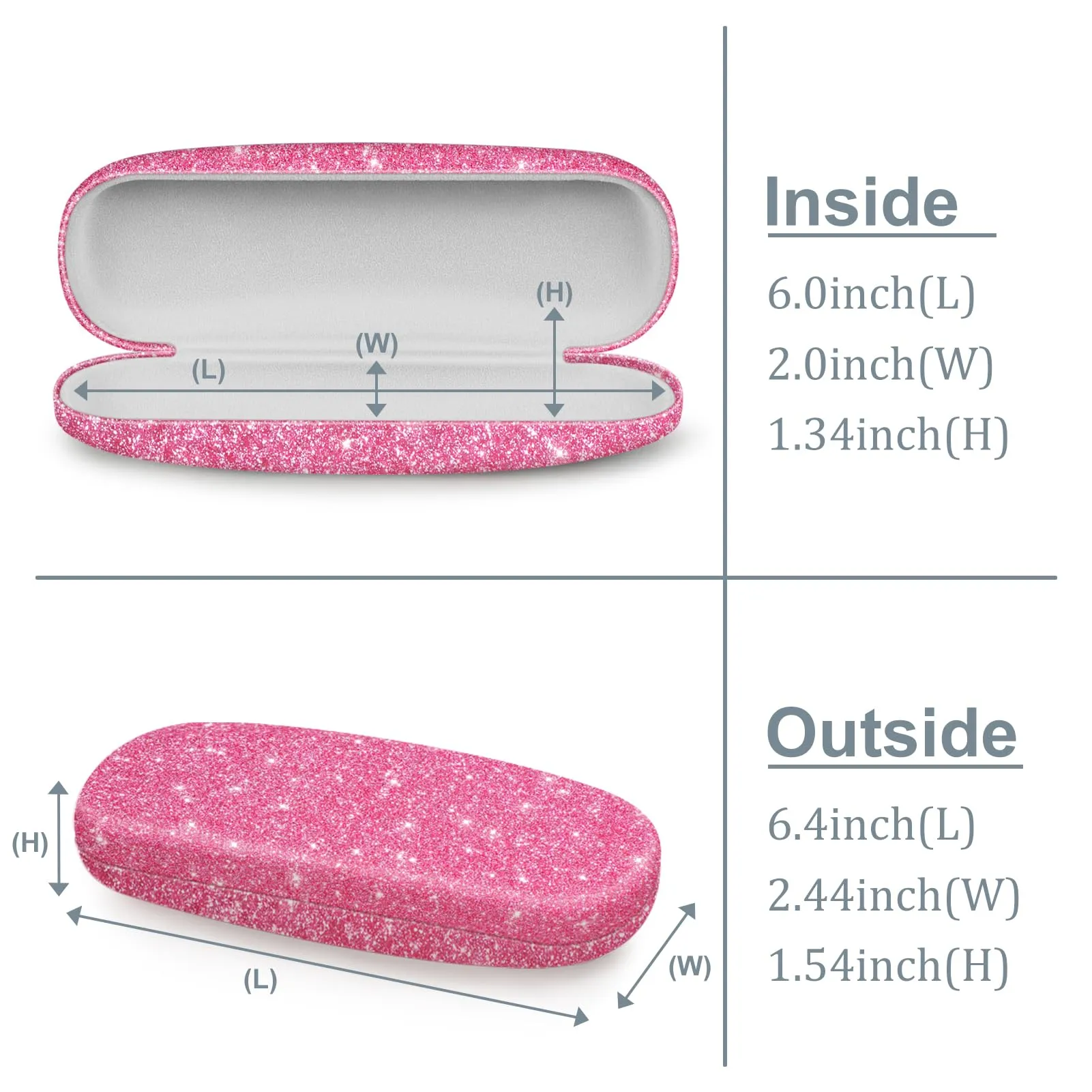 FINTIE Custodia Rigida per Occhiali da Vista, Rosa Scintillante - immagine 8