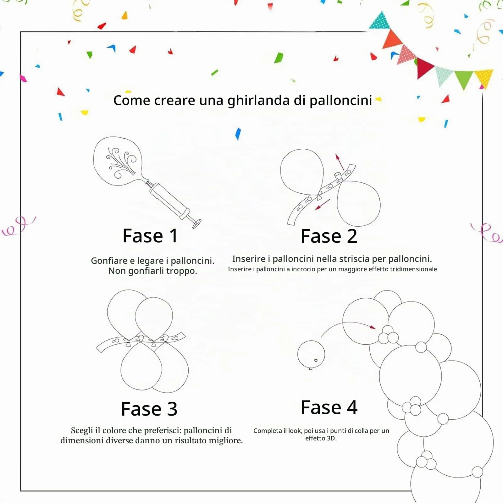 Frigg Arco di Palloncini Rosa Oro, 104 Pezzi - Rosa, Oro Metallizzato, Rosa Metallizzato, Bianchi e Coriandoli - immagine 8