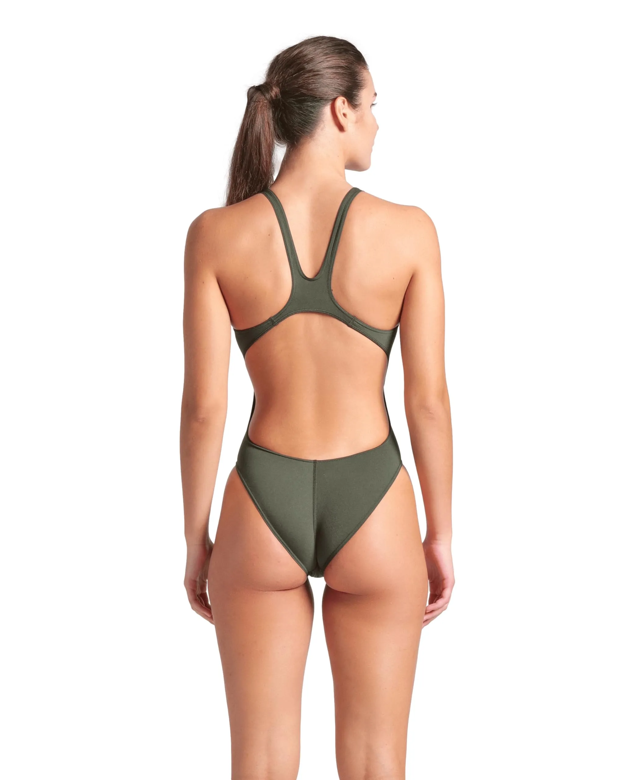 Arena Solid Swim Tech Team Costume Intero Donna MaxLife Salvia Scura/Lime - immagine 2