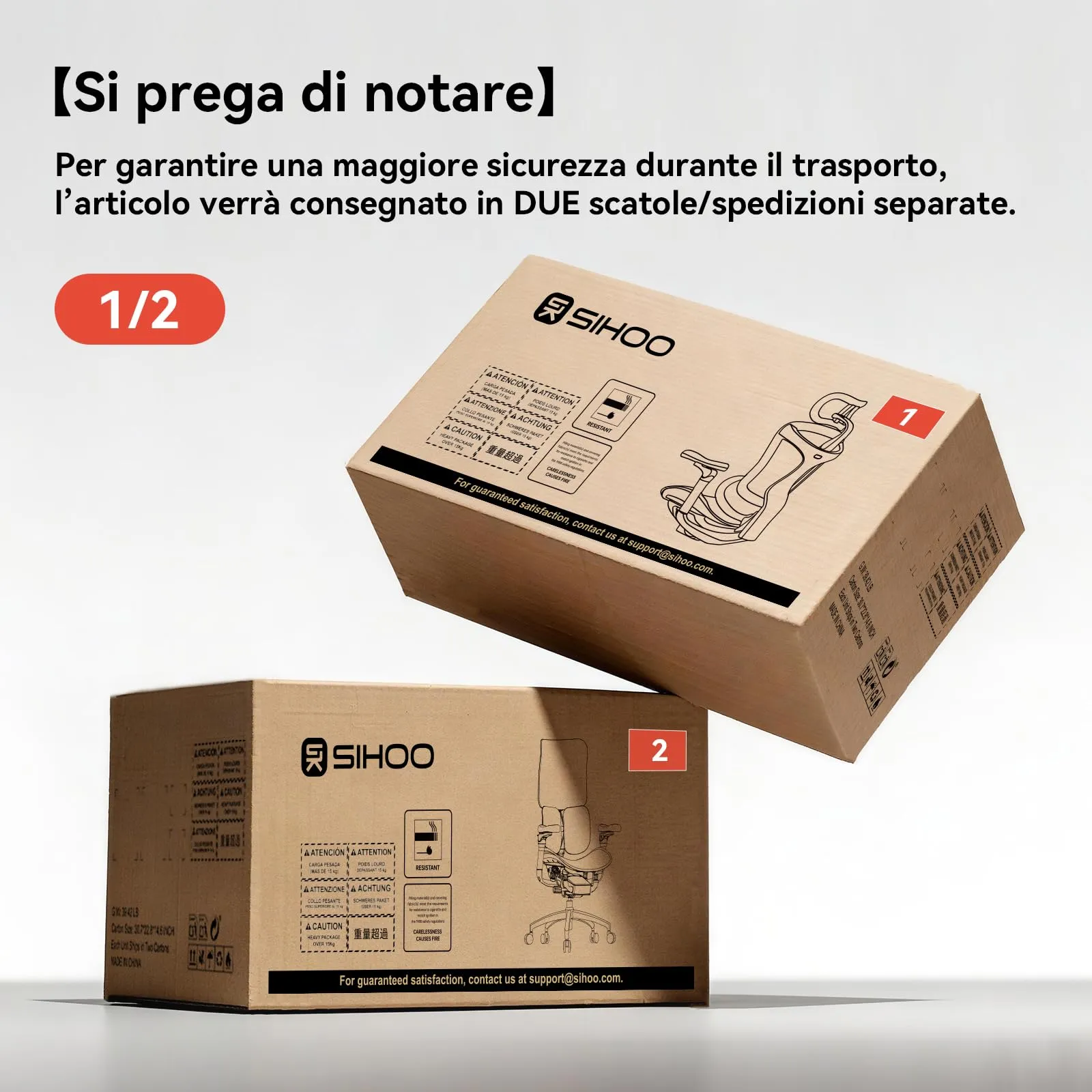 SIHOO DORO-C300L-A3-102-JT Sedia Ufficio Ergonomica Reclinabile con Poggiapiedi, Braccioli 4D e Supporto Lombare, Bianco - immagine 9