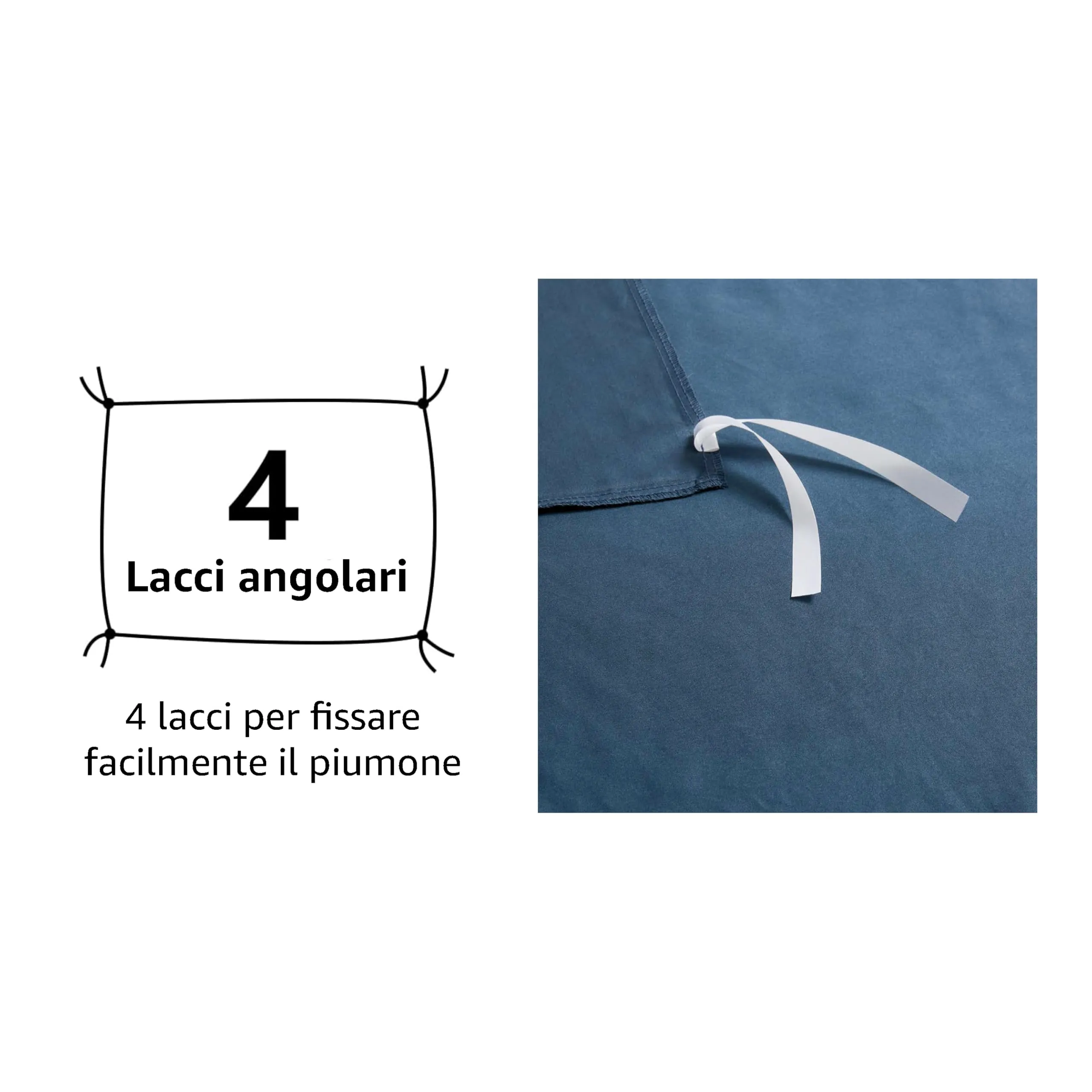 Amazon Basics Set Copripiumino Matrimoniale in Microfibra, 3 Pezzi, 240 x 220 cm, Blu Navy a Righe - immagine 3