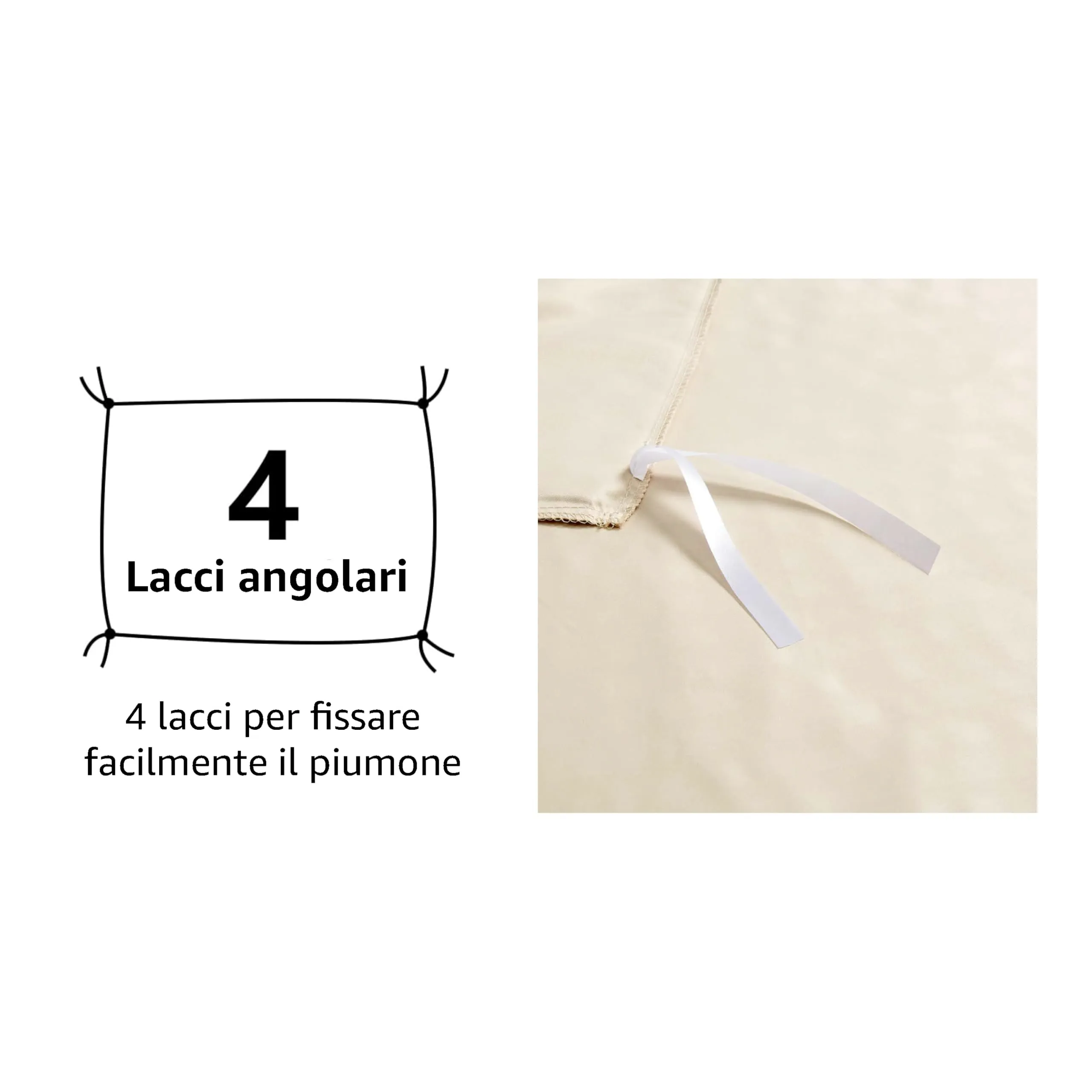 Amazon Basics Set Copripiumino Matrimoniale in Microfibra, 3 Pezzi, 240 x 220 cm, Beige a Righe - immagine 3
