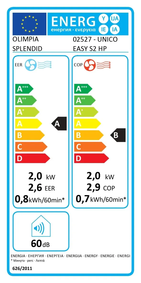 Olimpia Splendid Unico Easy S2 HP Climatizzatore a Pompa di Calore senza Unità Esterna, 2.0 kW, Classe A - immagine 7