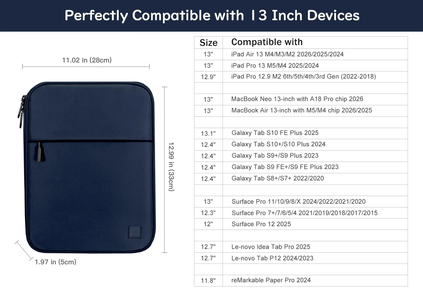 Dadanism Borsa Portatile per Tablet 13 Pollici, Indaco - immagine 2