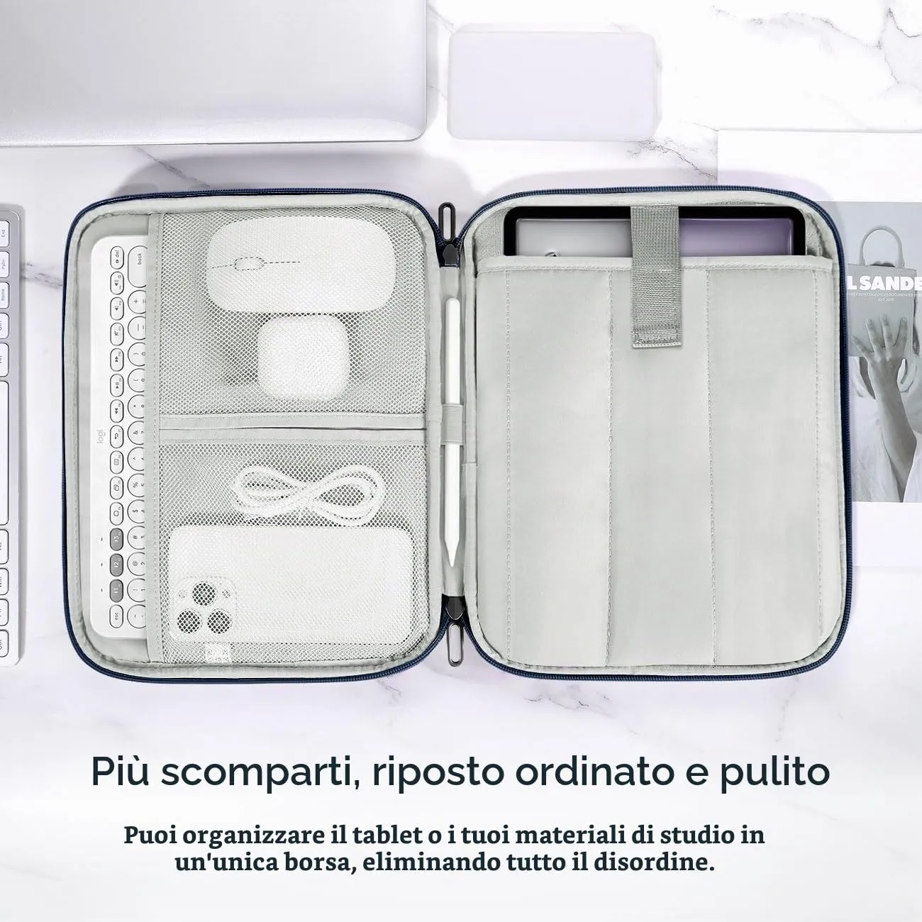 Dadanism Borsa Portatile per Tablet 13 Pollici, Indaco - immagine 4