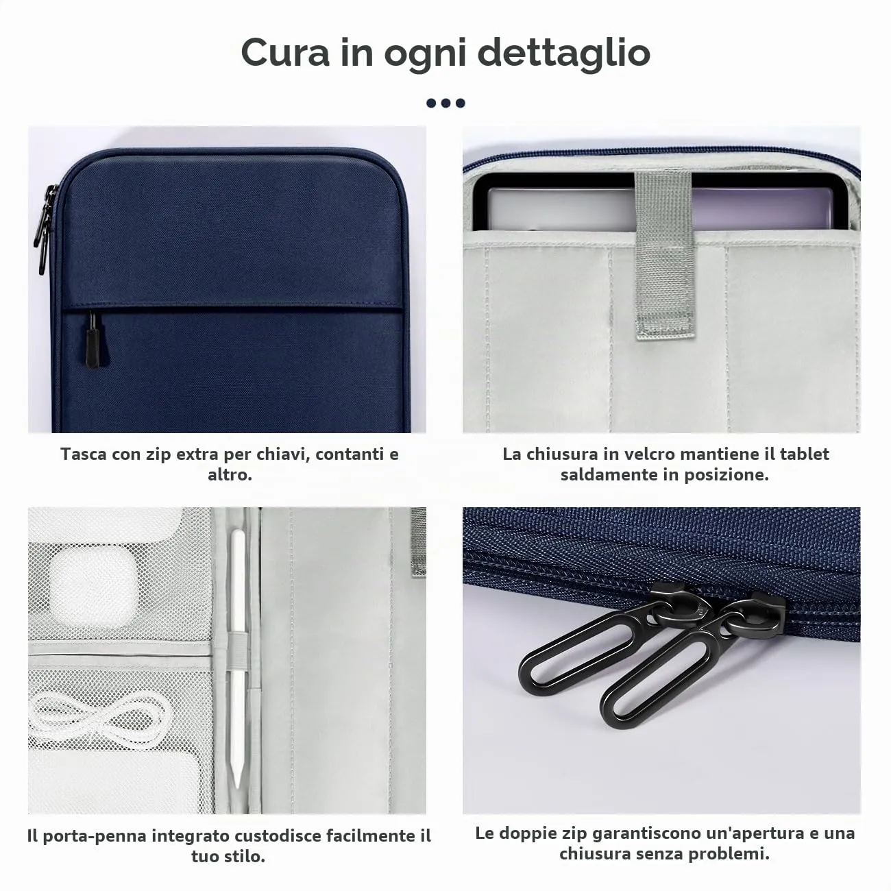 Dadanism Borsa Portatile per Tablet 13 Pollici, Indaco - immagine 5