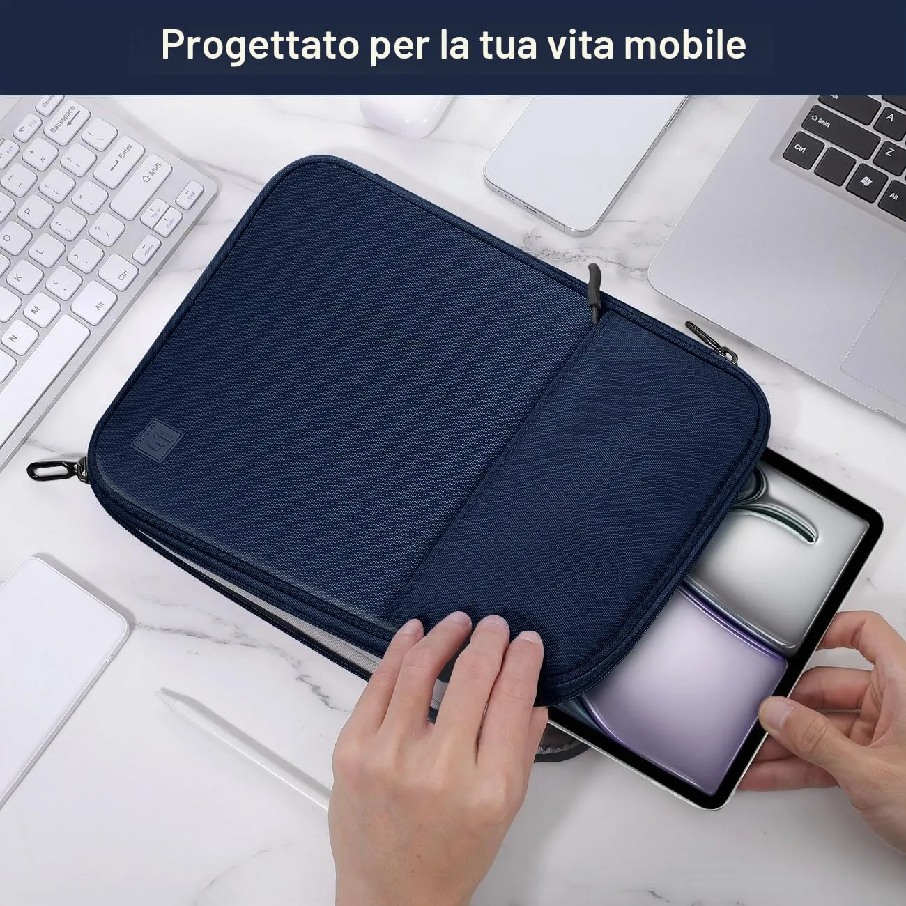 Dadanism Borsa Portatile per Tablet 13 Pollici, Indaco - immagine 6