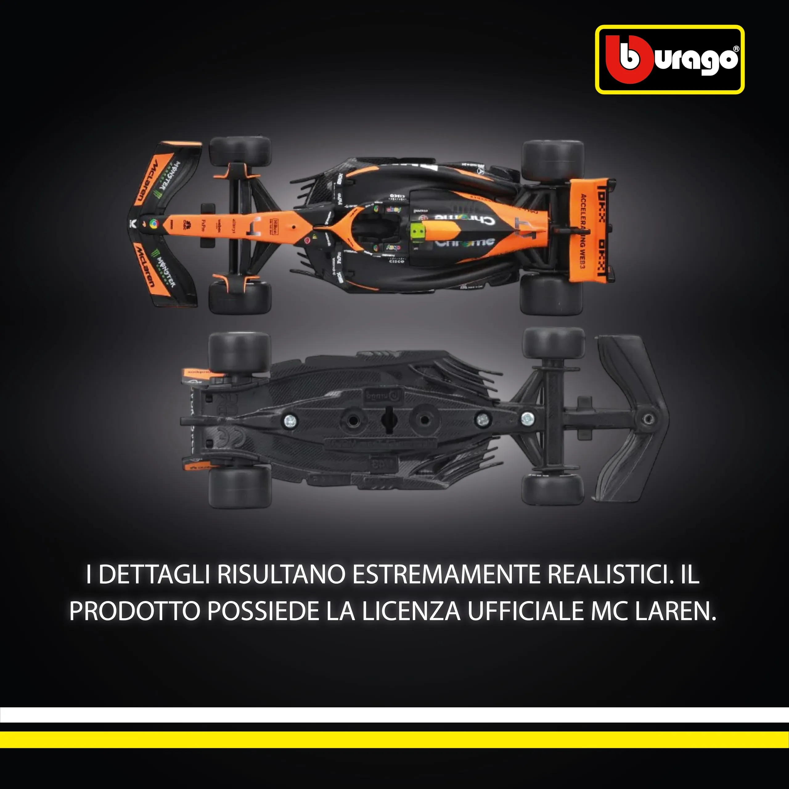 Bburago McLaren MCL38 Lando Norris #4 2024 1:43 Scale Model - immagine 3